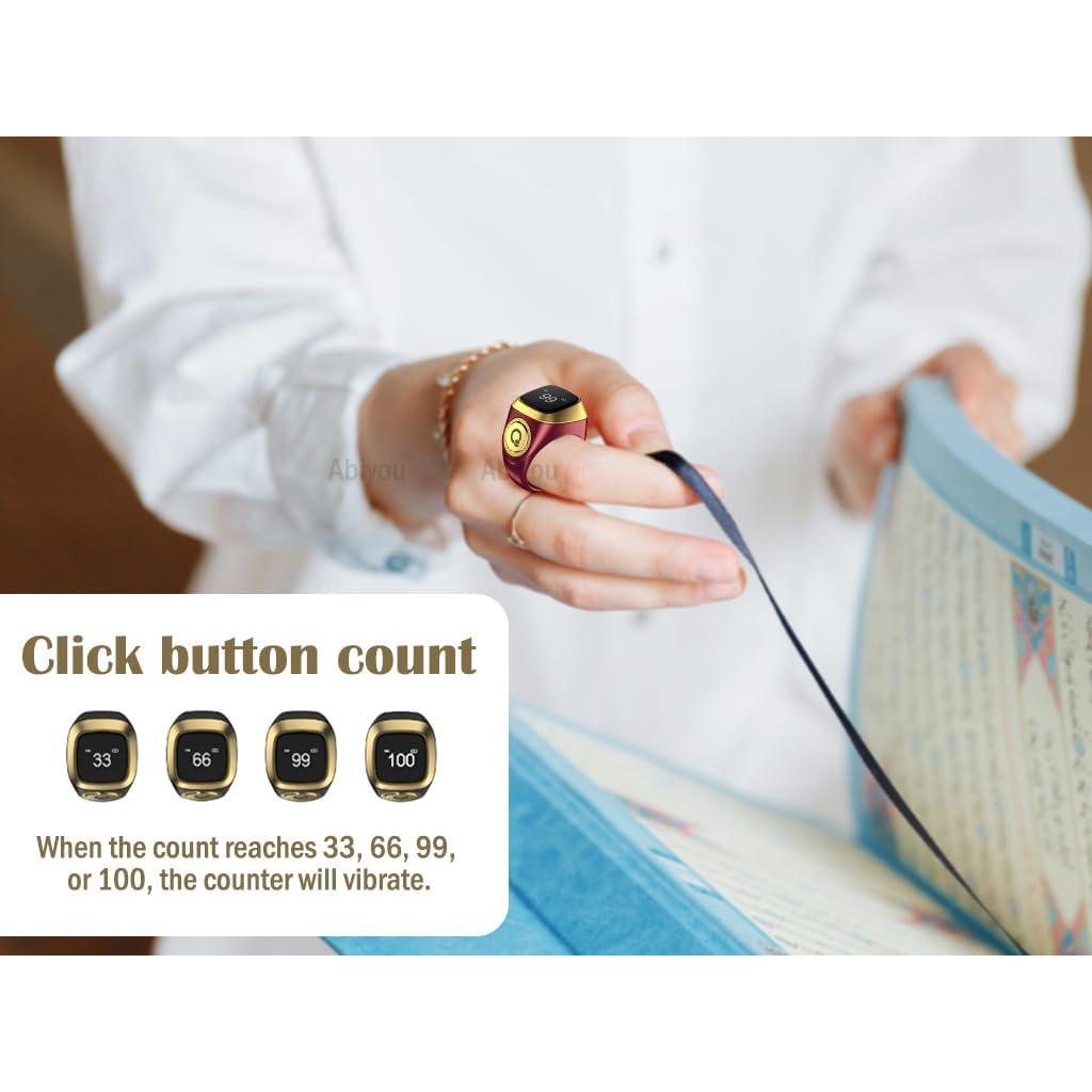 Contador de Anillo Inteligente Tasbih Abiyou 18MM Marrón