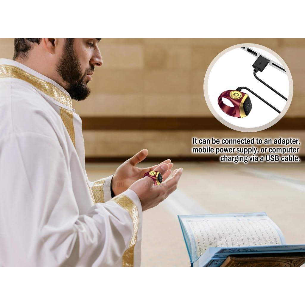 Contador de Anillo Inteligente Tasbih Abiyou 18MM Marrón