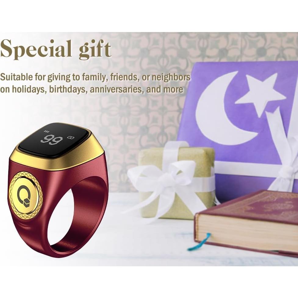 Contador de Anillo Inteligente Tasbih Abiyou 18MM Marrón