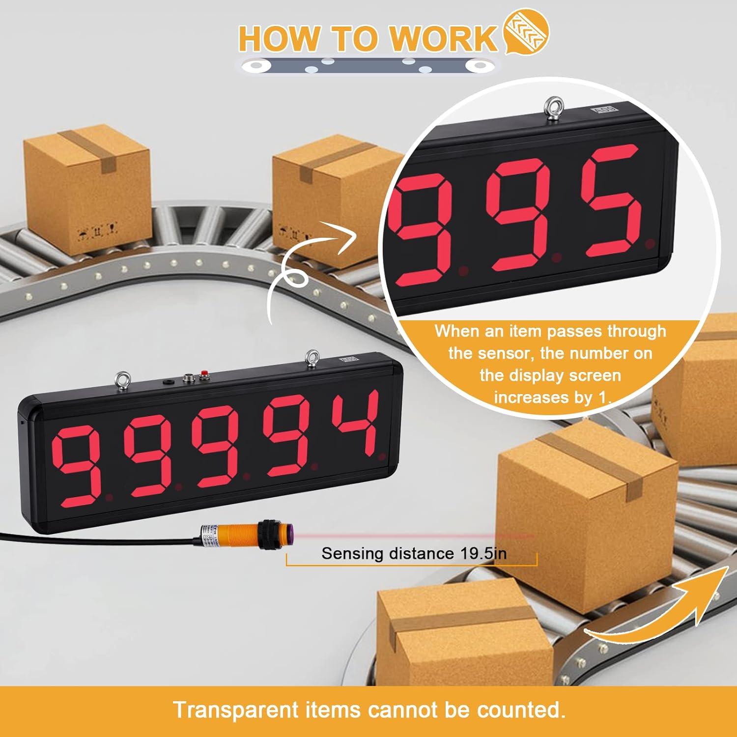 Contador Digital LED YMJOINMX hasta 99999 con Sensor Infrarrojo