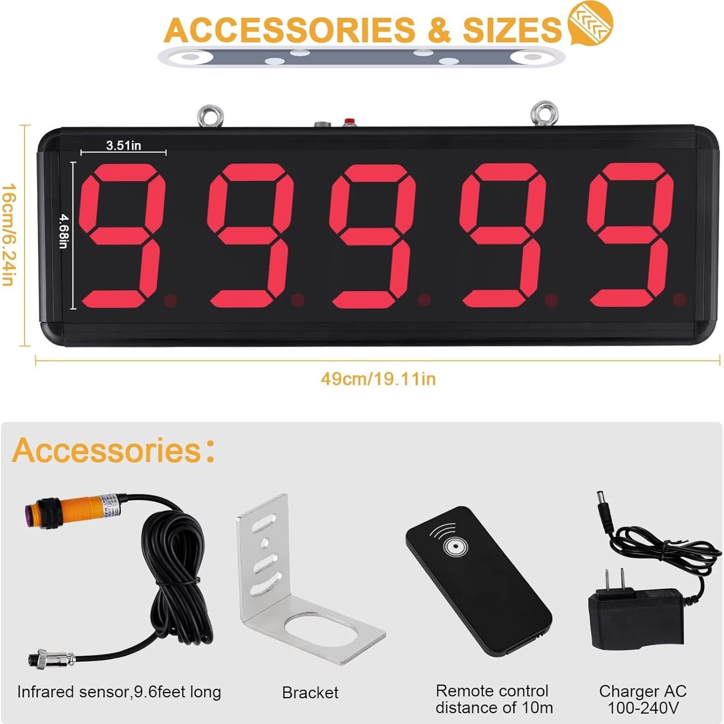 Contador Digital LED YMJOINMX hasta 99999 con Sensor Infrarrojo