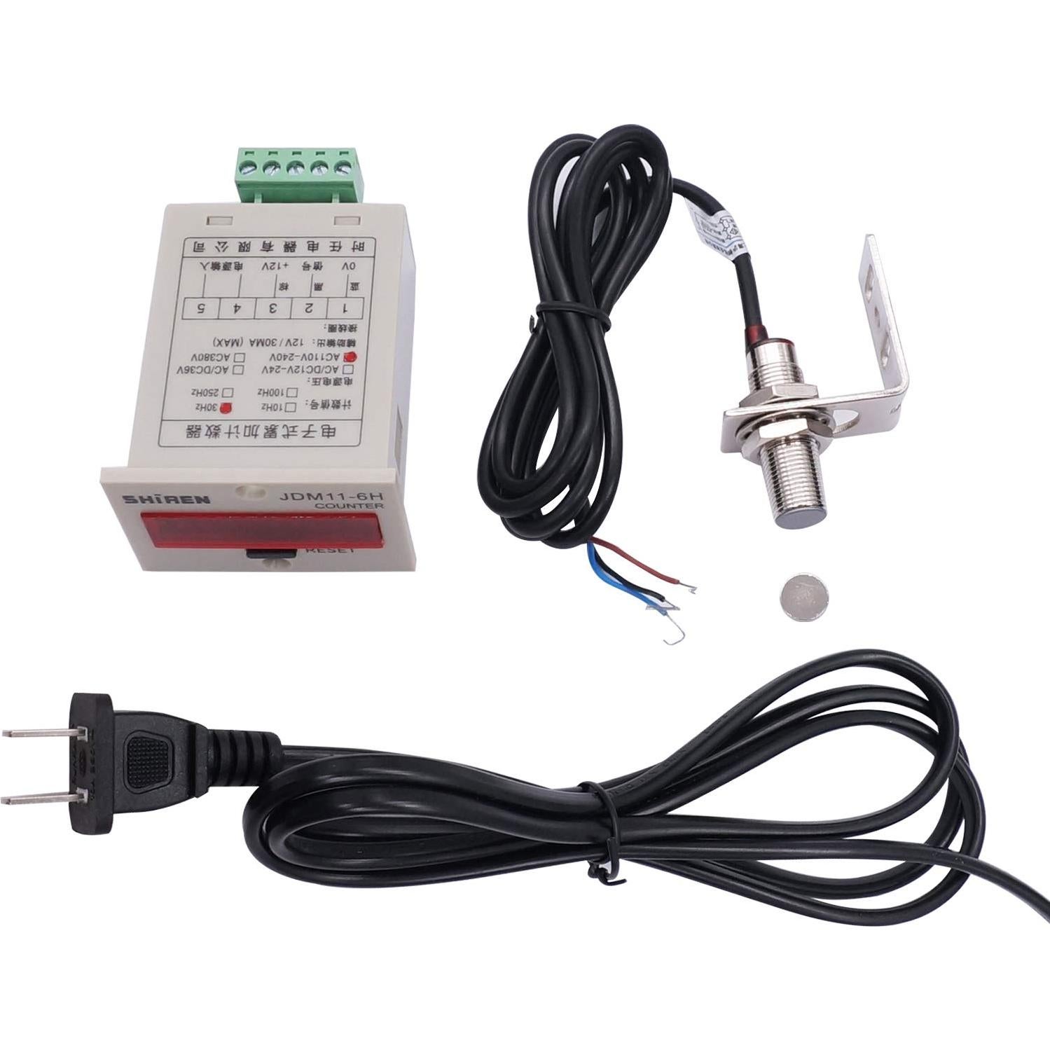 Contador Digital LED TWTADE 0-999999 con Sensor Hall 10mm