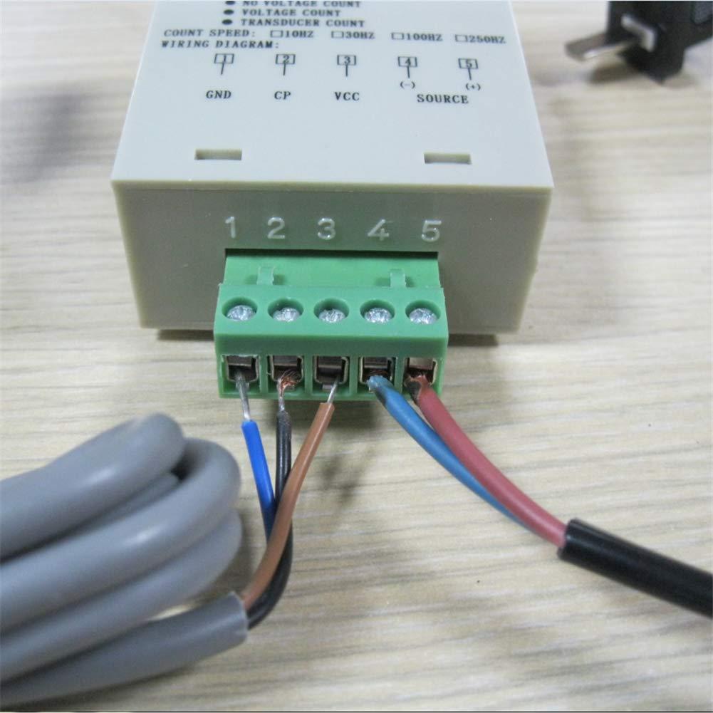 Contador Digital LED TWTADE 0-999999 con Sensor Hall 10mm