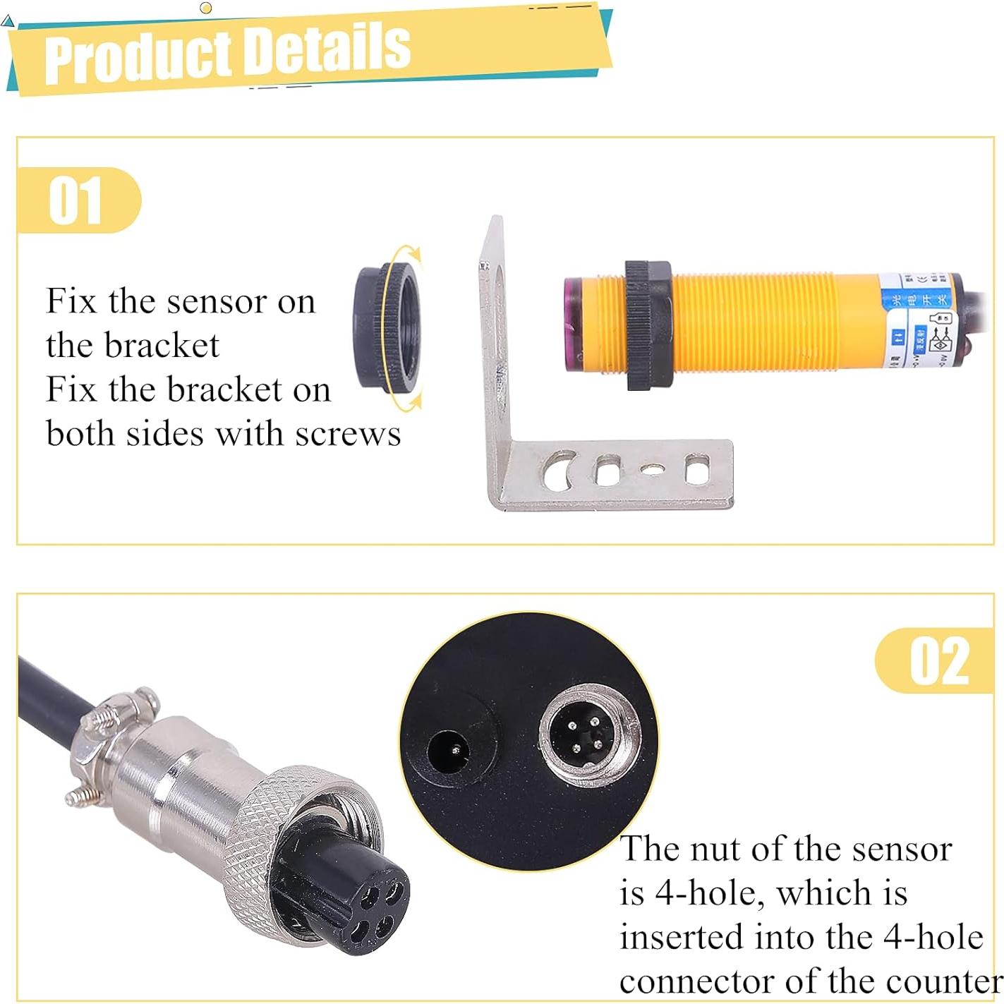 Contador Digital JIAWANSHUN 4" LED Infrarrojo 999999
