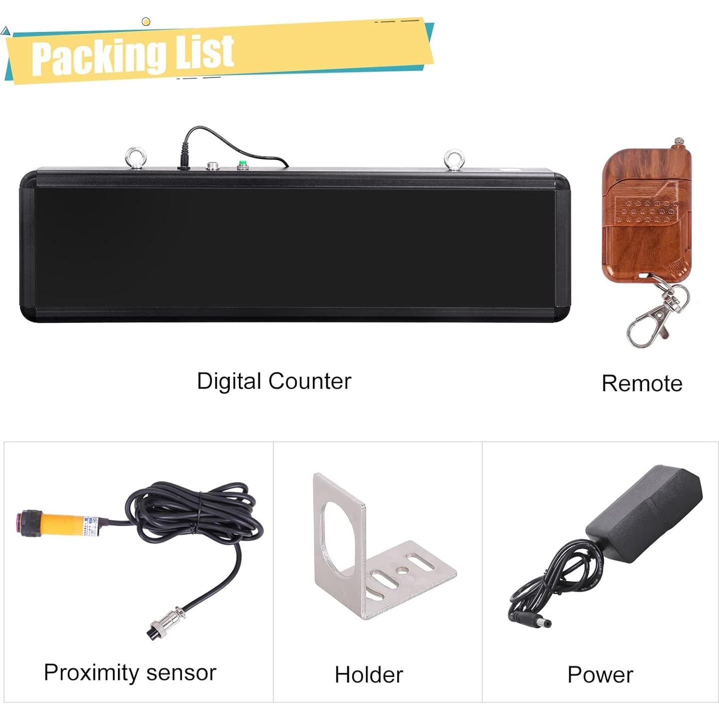 Contador Digital JIAWANSHUN 4" LED Infrarrojo 999999