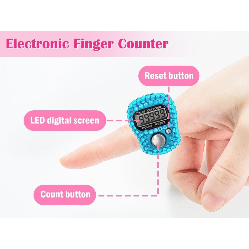 Contador Electrónico de Dedos Hitopin 8PCS 5 Dígitos ABS