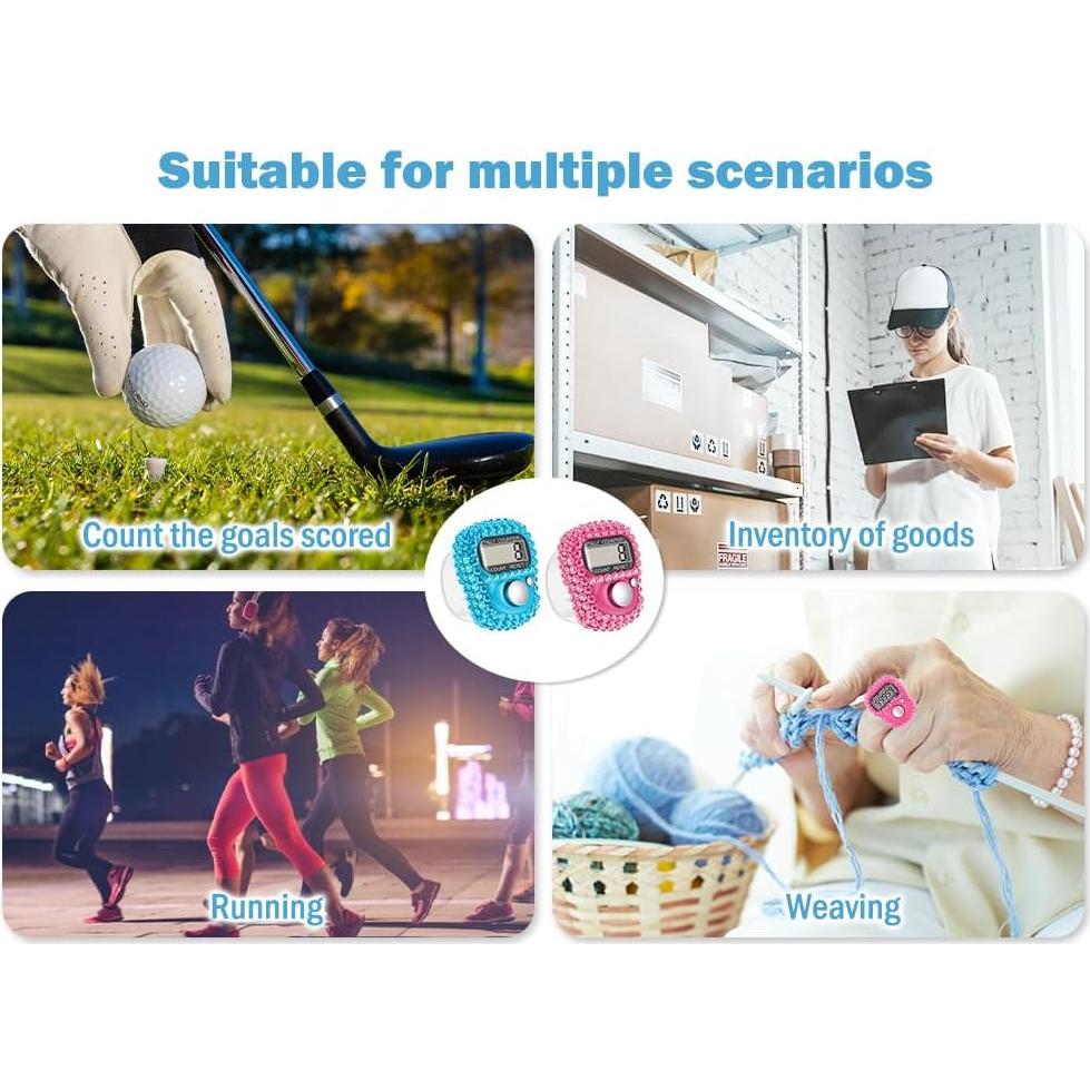 Contador Electrónico de Dedos Hitopin 8PCS 5 Dígitos ABS