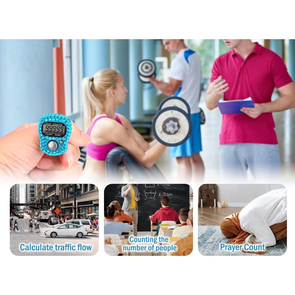 Contador Electrónico de Dedos Hitopin 8PCS 5 Dígitos ABS