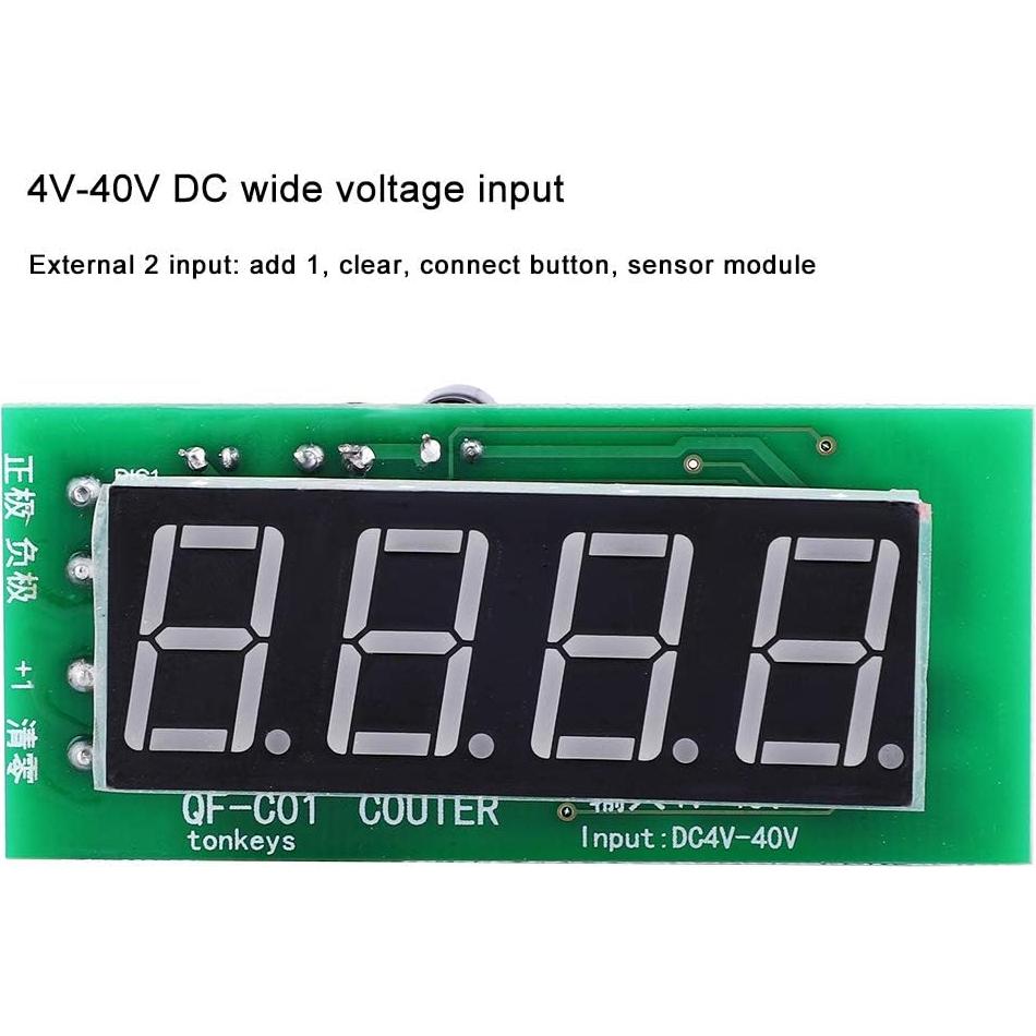 Módulo Contador Digital Garosa QF-C04 DC 4-40V 4 Dígitos
