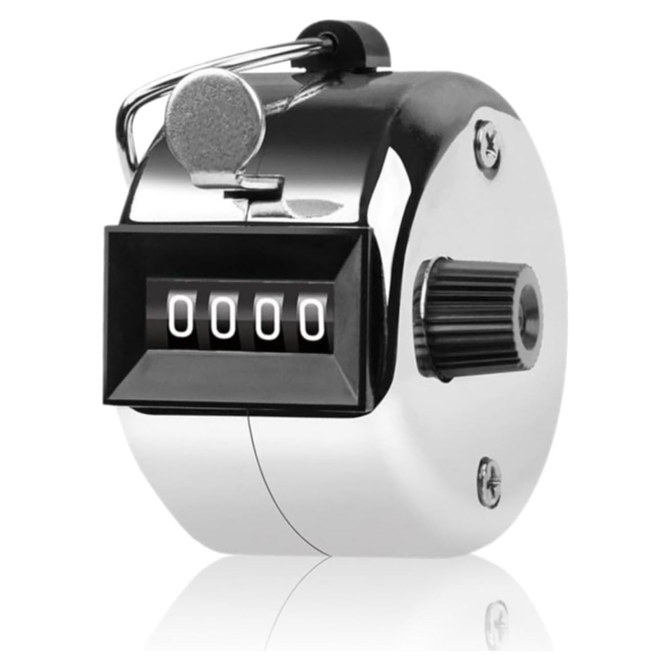 Contador de Tally Mini Kukyller 4 Dígitos Metal Plateado