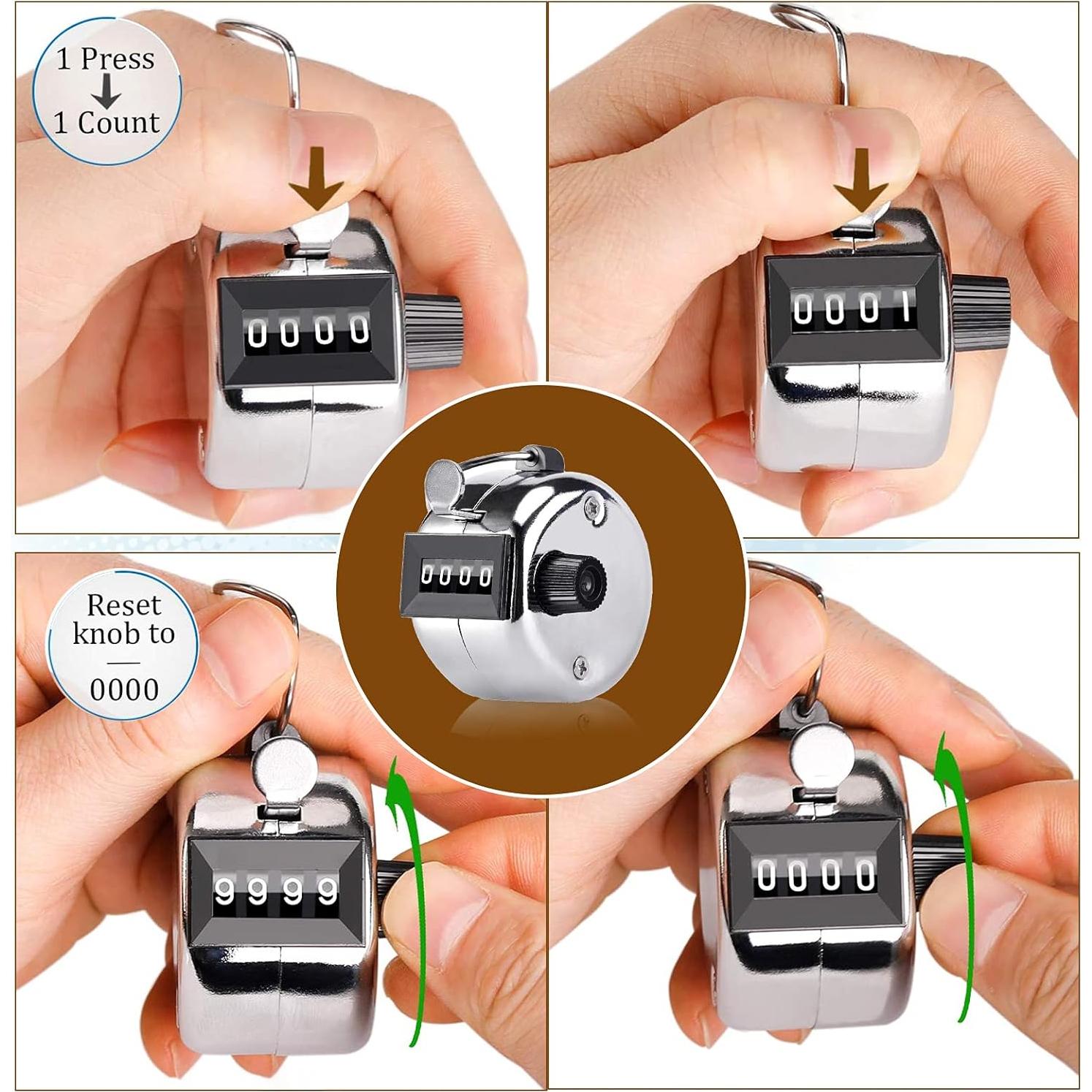 Contador de Tally de Mano VANVENE - Paquete de 12, 4 Dígitos