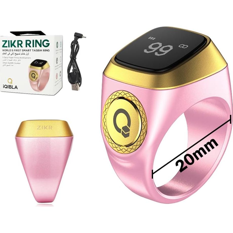 Contador de Anillo Inteligente Anlising Zikr Tasbih Rosa 20mm