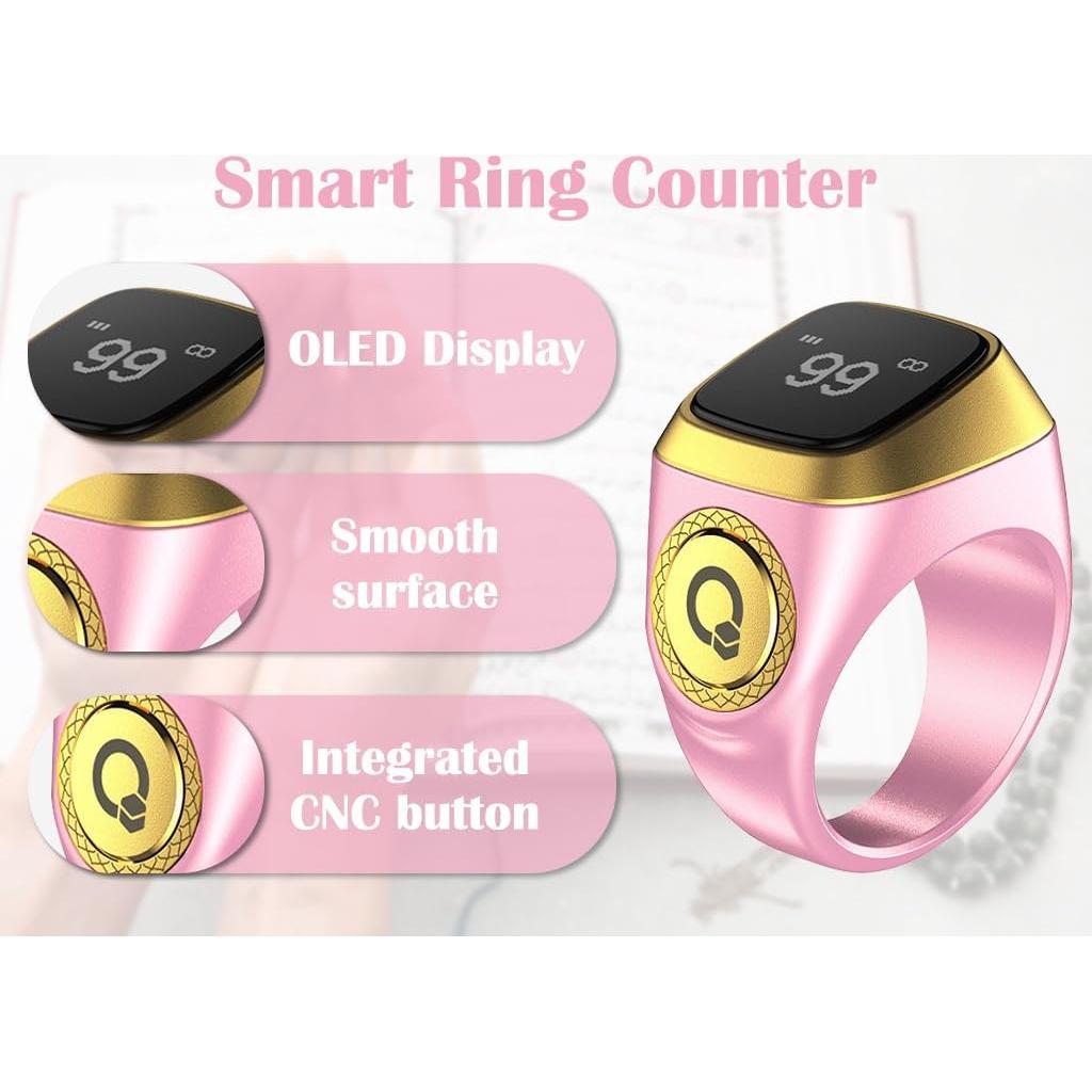 Contador de Anillo Inteligente Anlising Zikr Tasbih Rosa 20mm