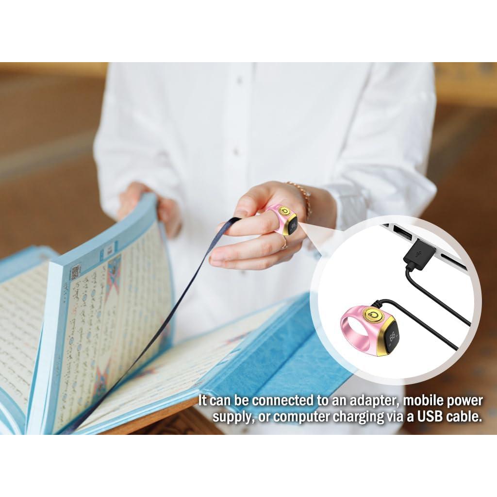 Contador de Anillo Inteligente Anlising Zikr Tasbih Rosa 20mm