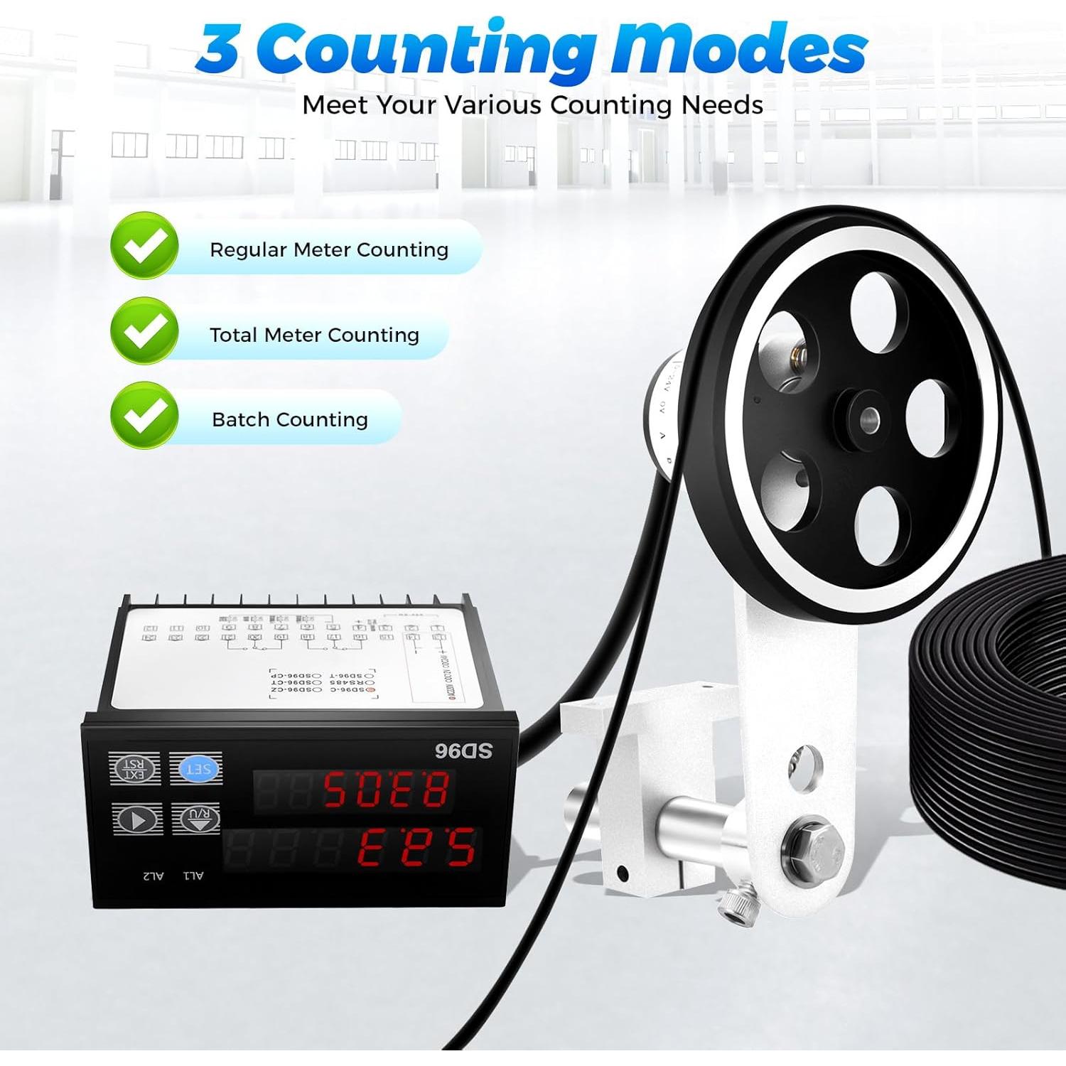 Contador de Longitud Digital QUSKLISU 0-999999m con 3 Modos