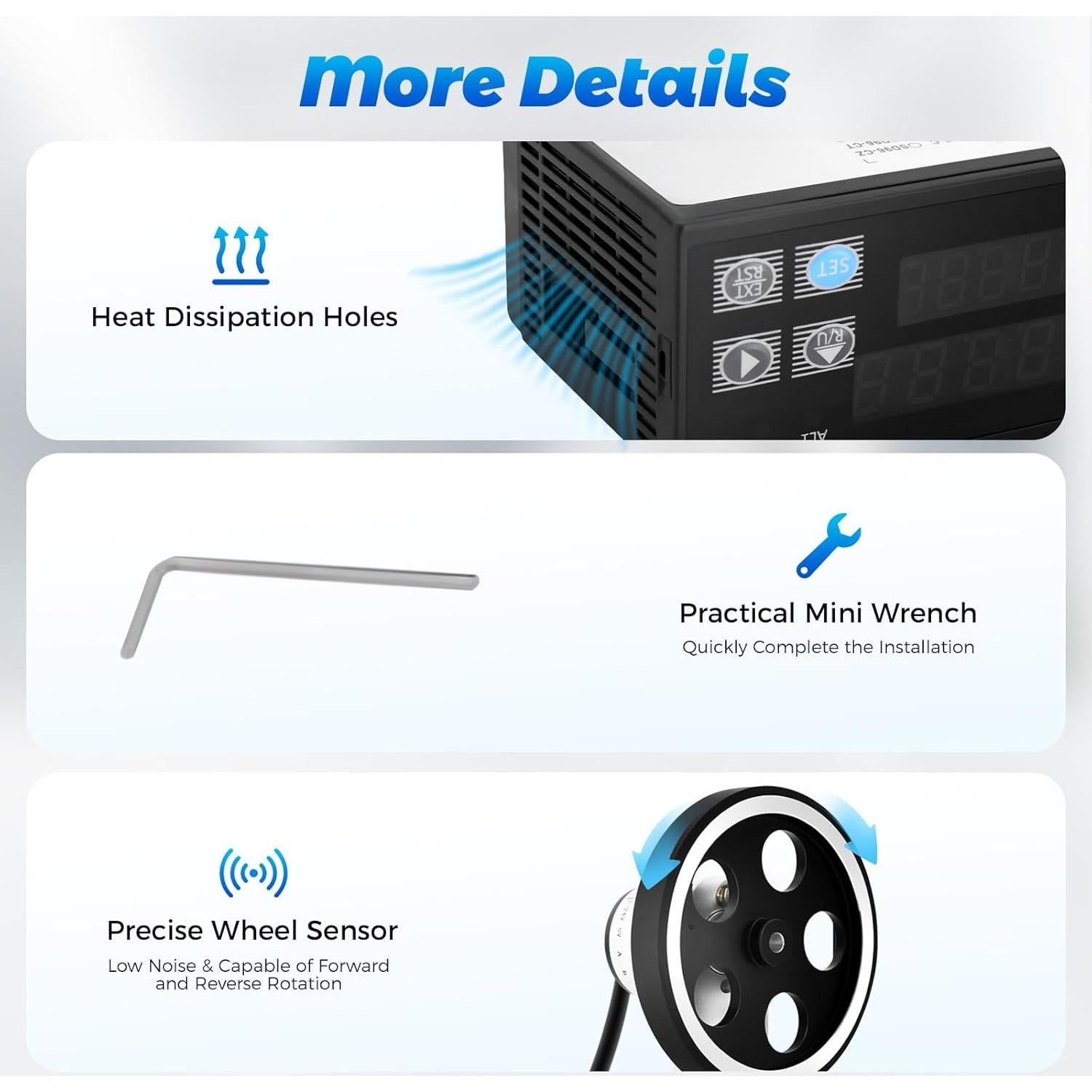 Contador de Longitud Digital QUSKLISU 0-999999m con 3 Modos