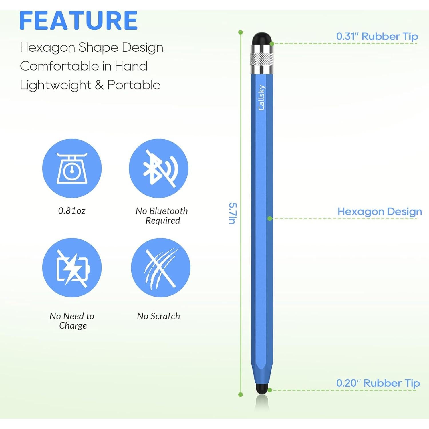 Lápiz Stylus Callsky-Tab para Pantallas Táctiles, 5 Pcs, 10 Puntas