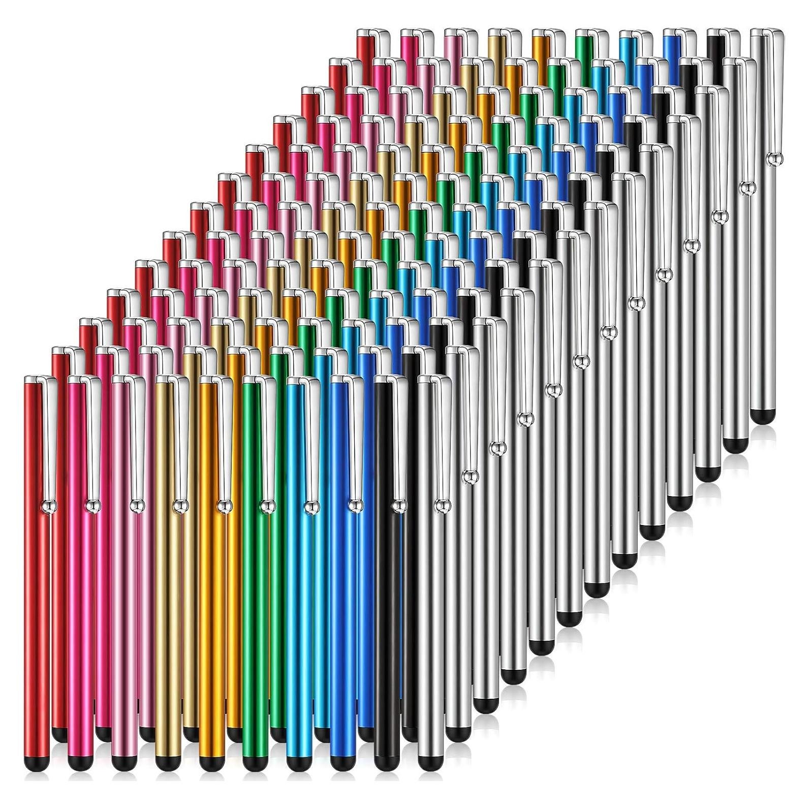 Lápices Stylus Capacitivos Outus 130 Pcs 10 Colores para Pantallas Táctiles
