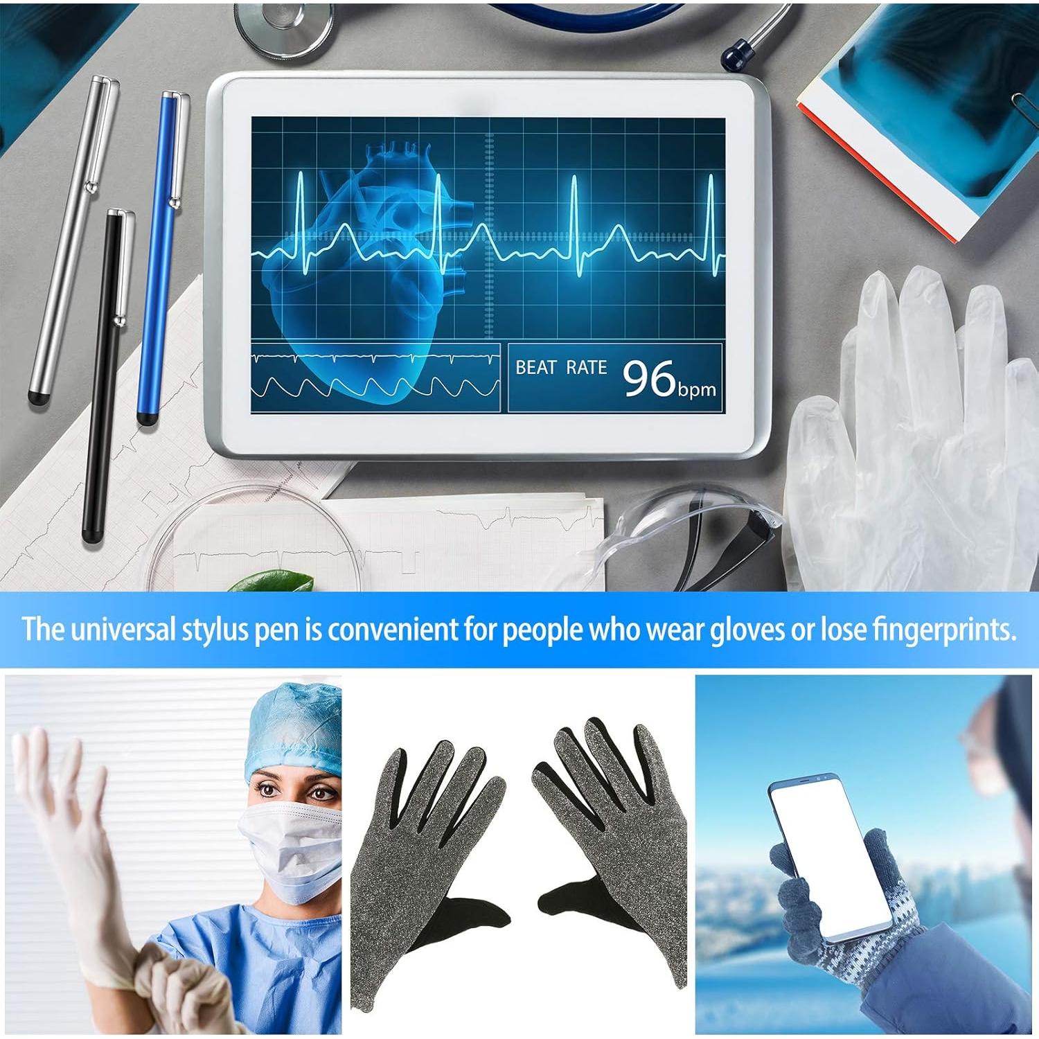 Lápices Stylus Capacitivos Outus 130 Pcs 10 Colores para Pantallas Táctiles