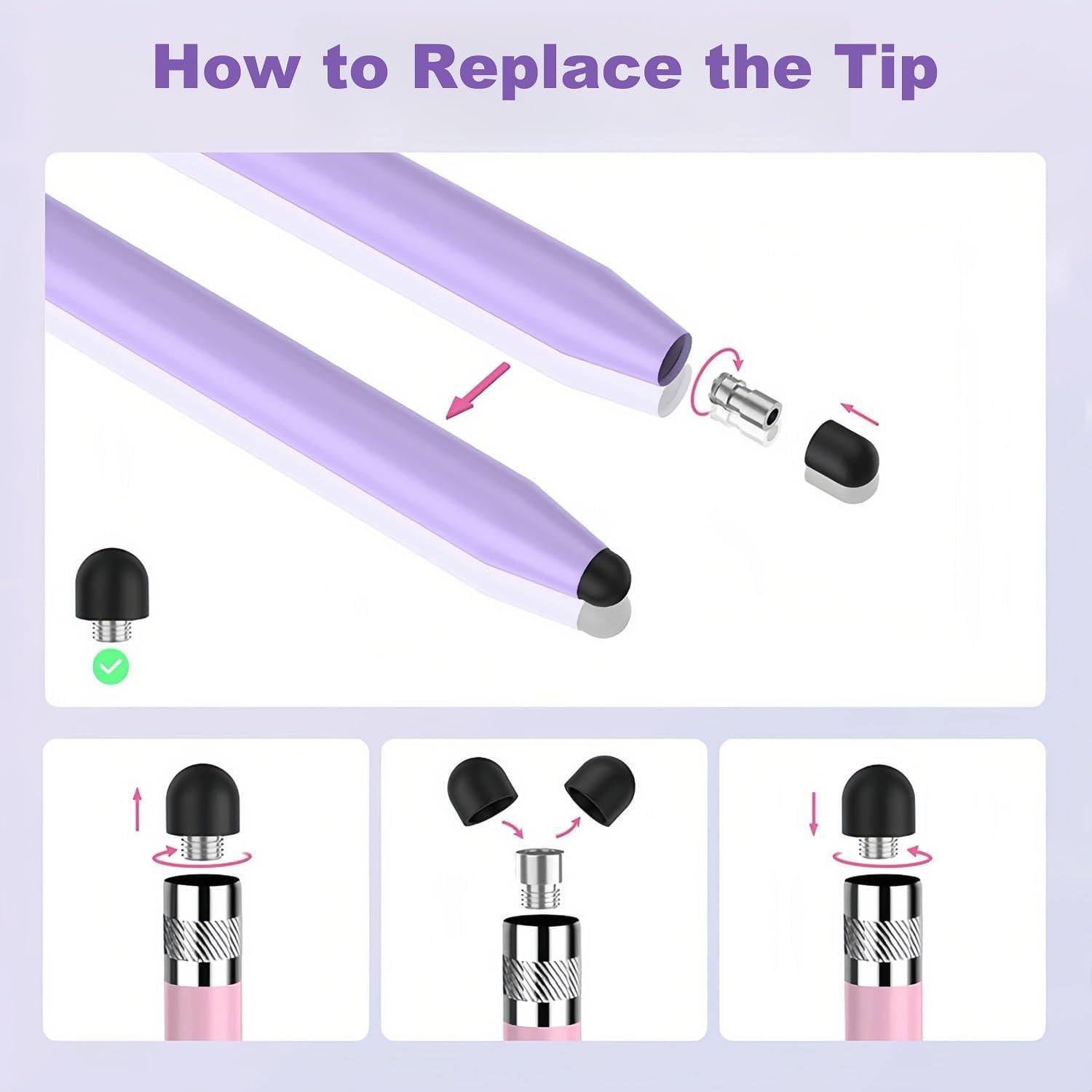 5 Bolígrafos Stylus 2-en-1 Sunnyholiday para Pantallas Táctiles