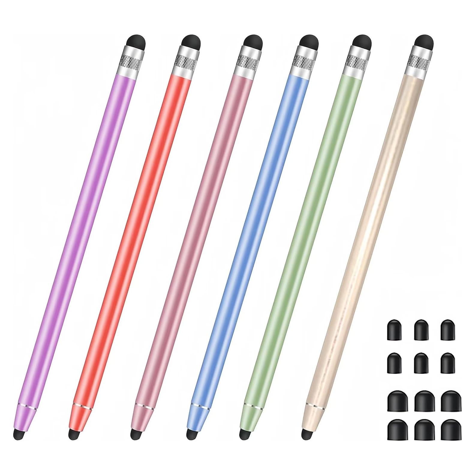 Paquete de 6 bolígrafos stylus Smozer 2 en 1 para pantallas táctiles