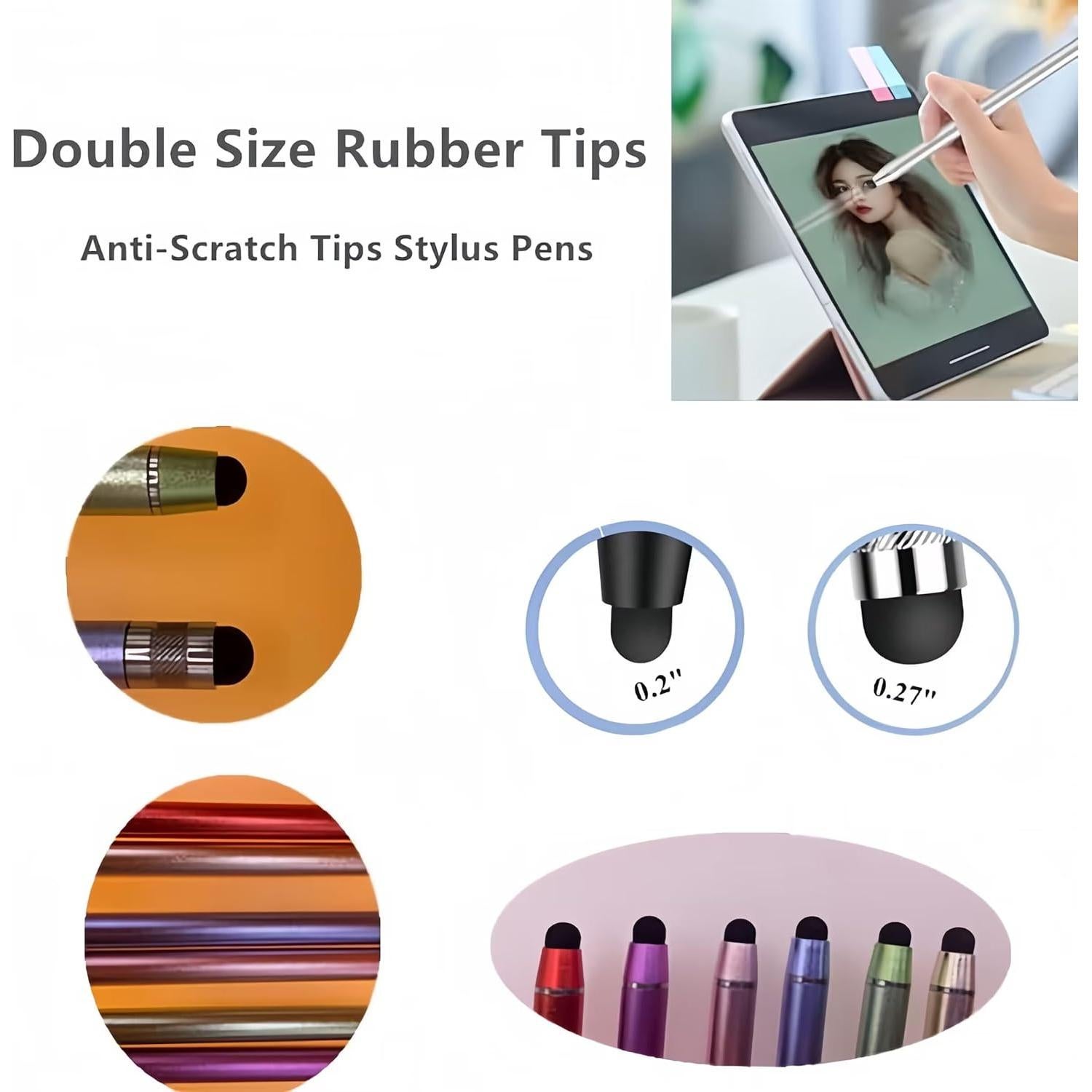 Paquete de 6 bolígrafos stylus Smozer 2 en 1 para pantallas táctiles