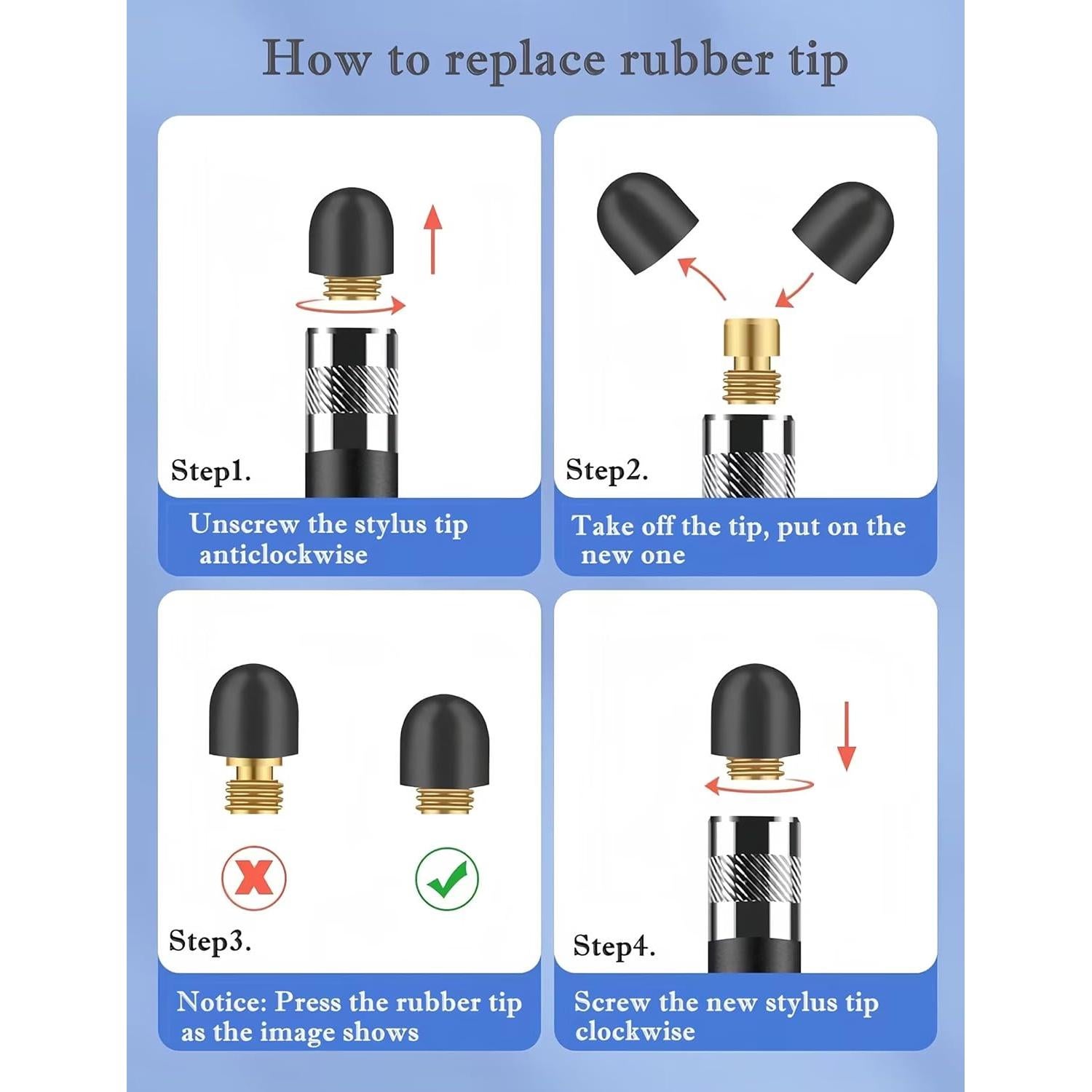 Paquete de 6 bolígrafos stylus Smozer 2 en 1 para pantallas táctiles