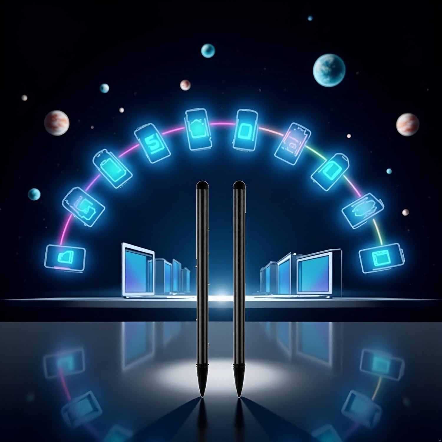 2 Bolígrafos Estilográficos Negros Jinshining para Pantallas Táctiles