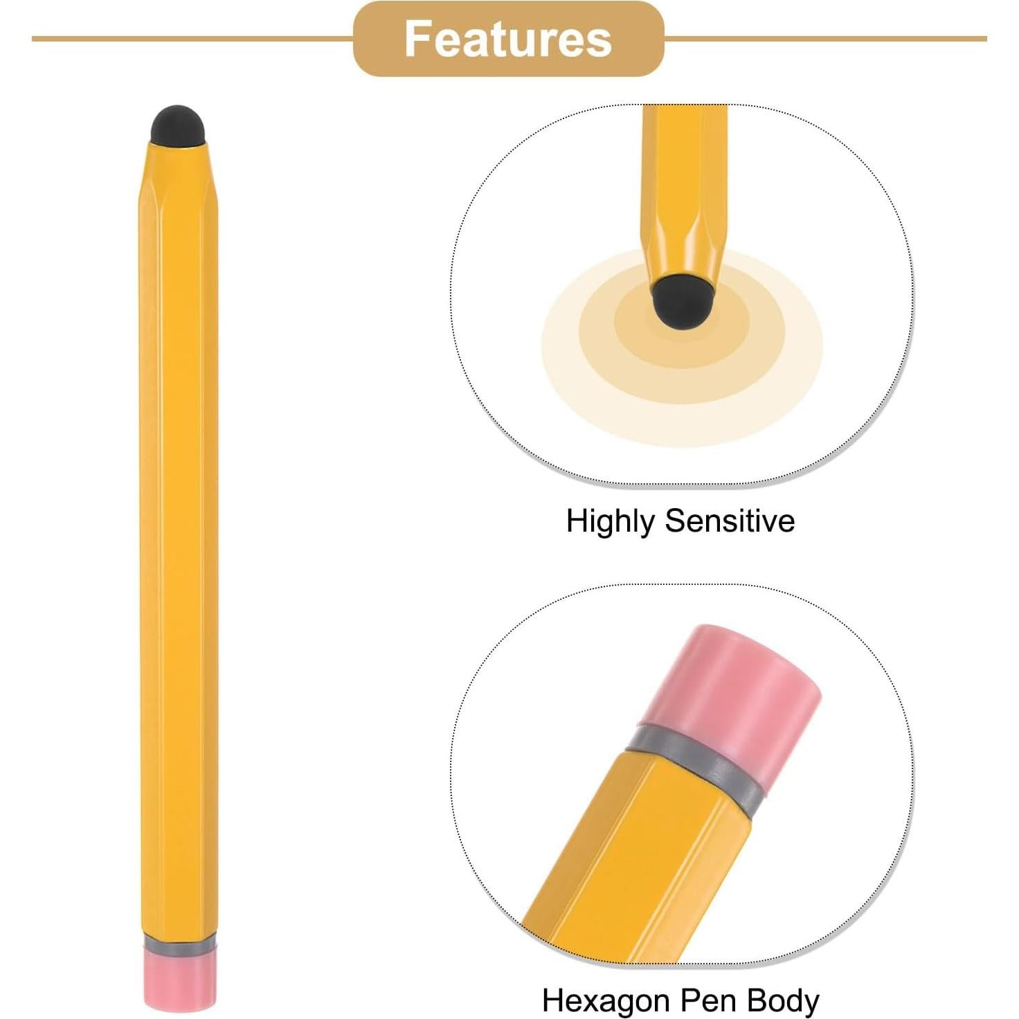 Lápices Stylus MECCANIXITY 2pcs para Pantallas Táctiles 11.94 cm Amarillo