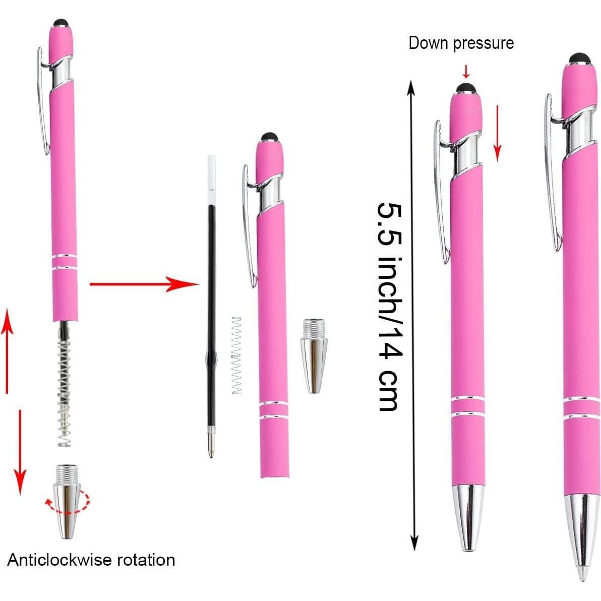 Bolígrafos Estilográficos Rosa 12 Piezas PASISIBICK 1.0mm