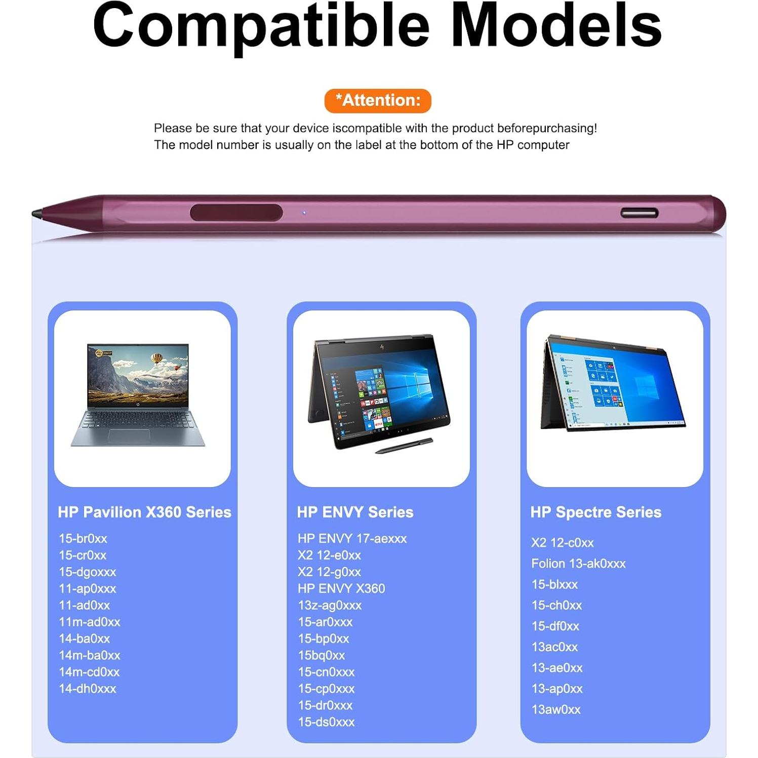 Lápiz Stylus Activo MPP 2.0 Rojo para HP Envy/Pavilion/Specter