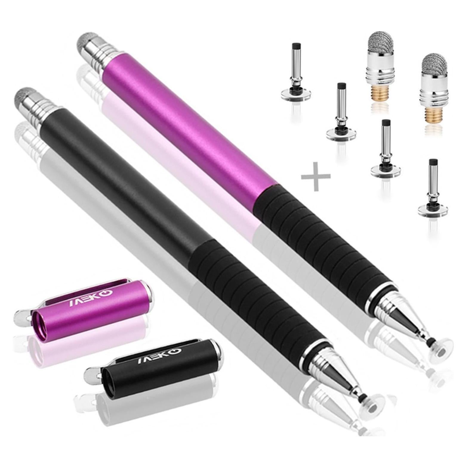 Estilógrafo MEKO 2 en 1 con 4 Puntas Reemplazables - Negro/Púrpura