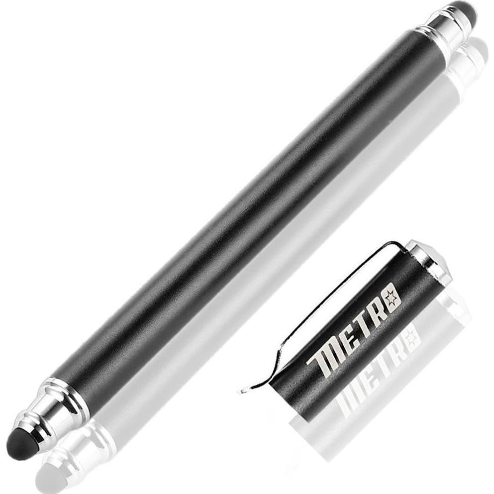 Lápiz Táctil 2-en-1 Metro Negro con 20 Puntas de Goma