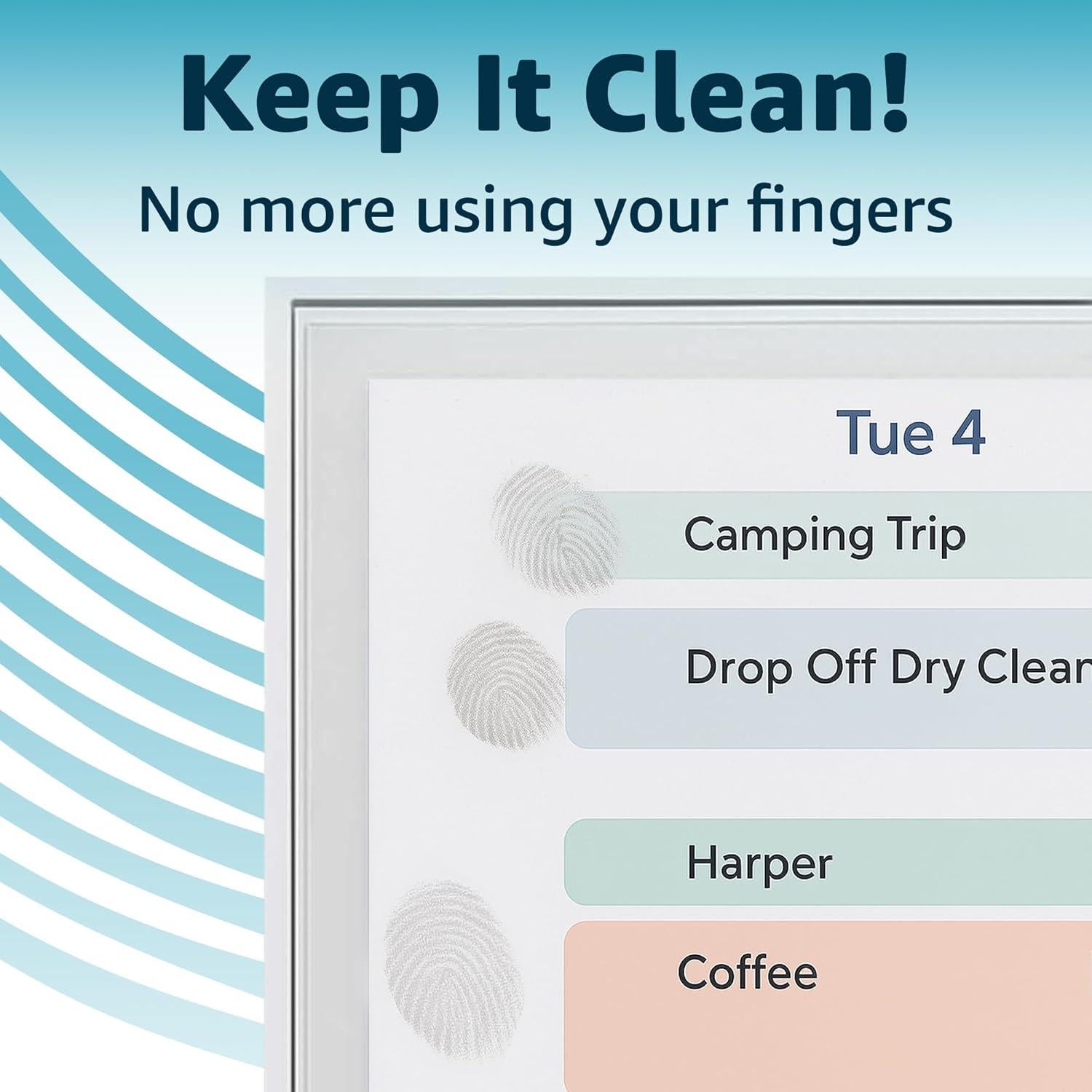 Stylus and Mount Compatible with Skylight 15 inch Calendar | Dual Tip with Mesh and Disc Tips | 2 Spare Replacement Parts | Flexiple Stylus Holder Mounts to Calendar