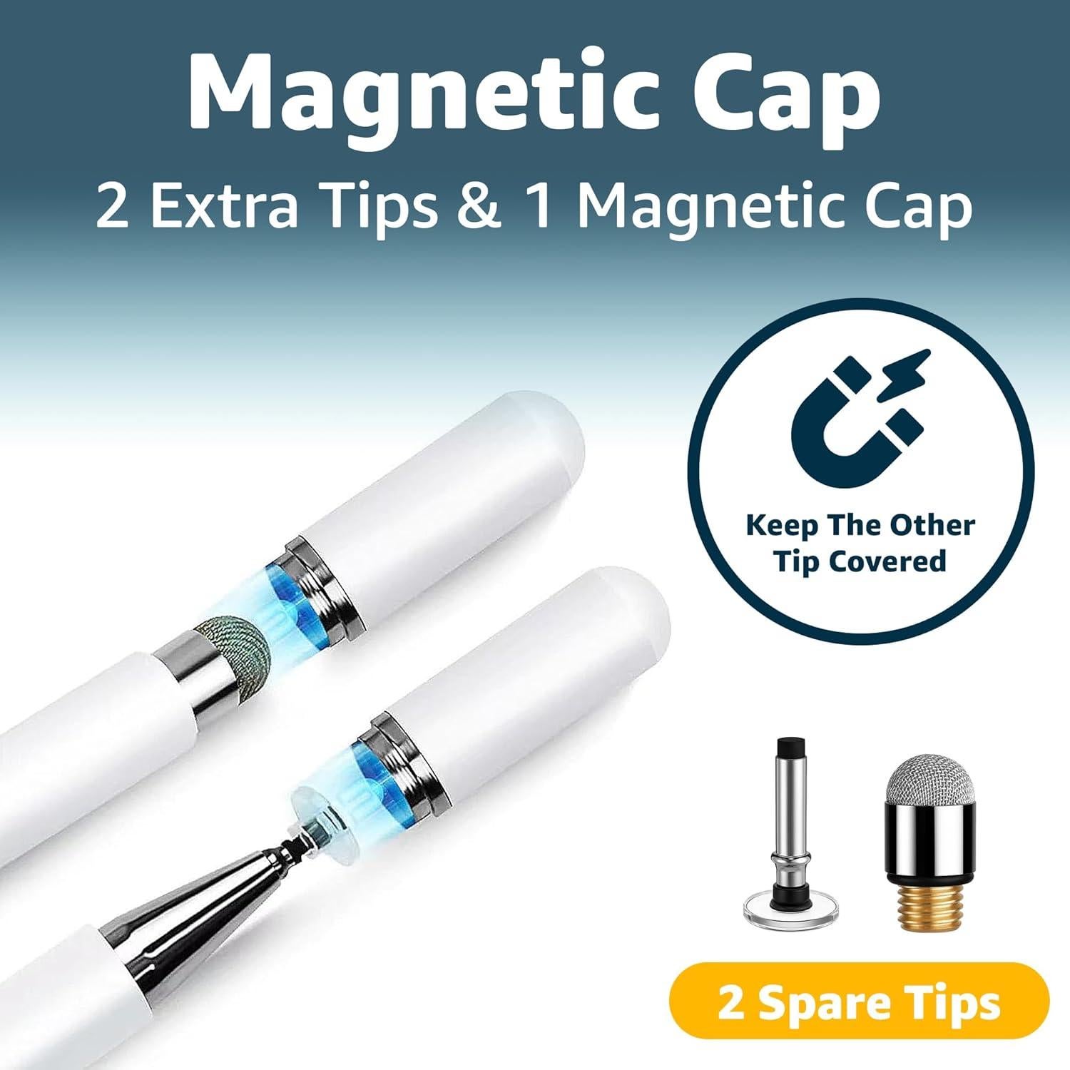 Stylus and Mount Compatible with Skylight 15 inch Calendar | Dual Tip with Mesh and Disc Tips | 2 Spare Replacement Parts | Flexiple Stylus Holder Mounts to Calendar