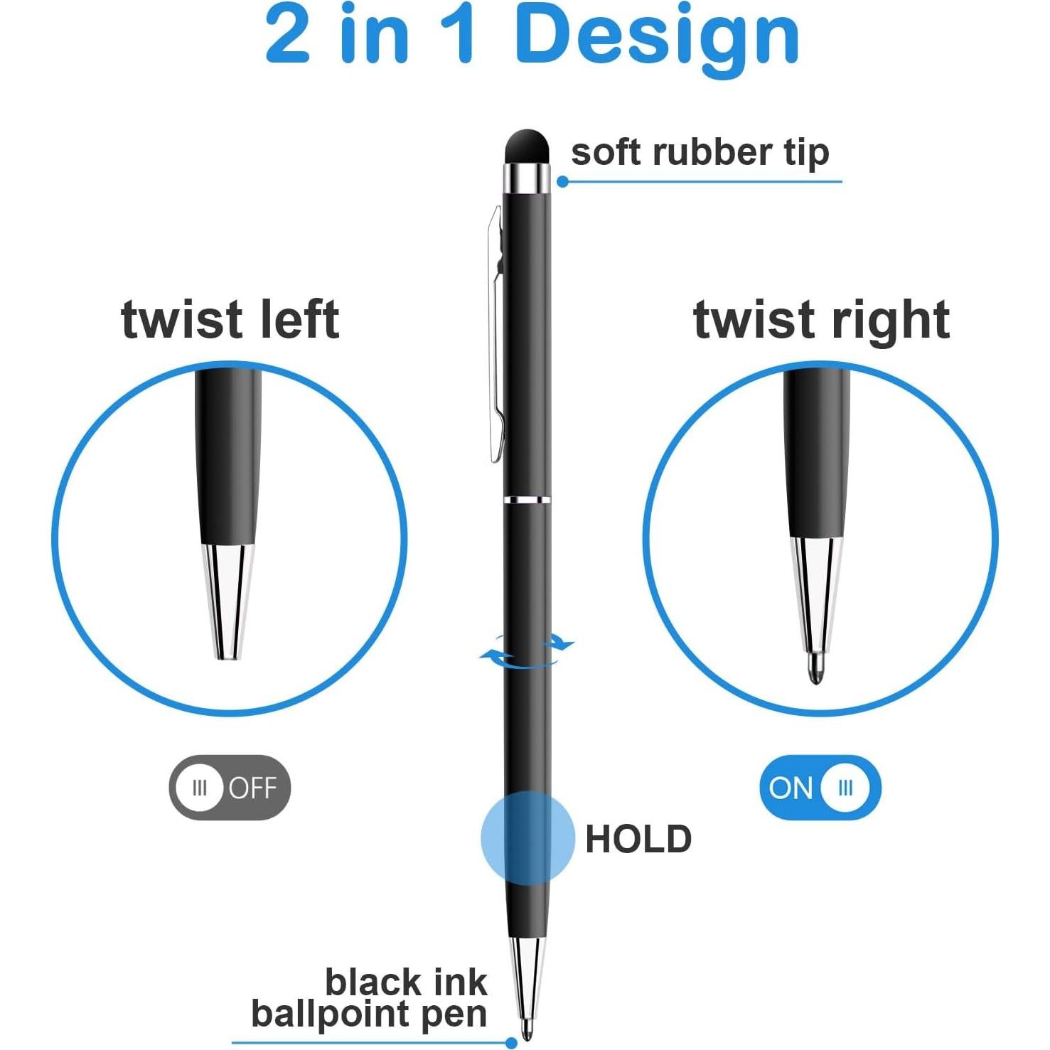 Bolígrafos Stylus 2 en 1 EVERRUSH, Paquete de 10, Alta Precisión