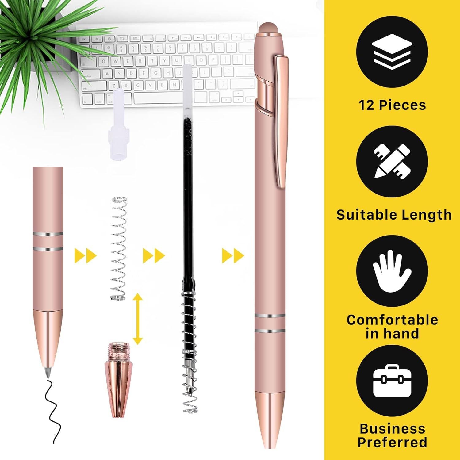 Set de 12 Bolígrafos Estilógrafos Tivcck Oro Rosa 1.0 mm