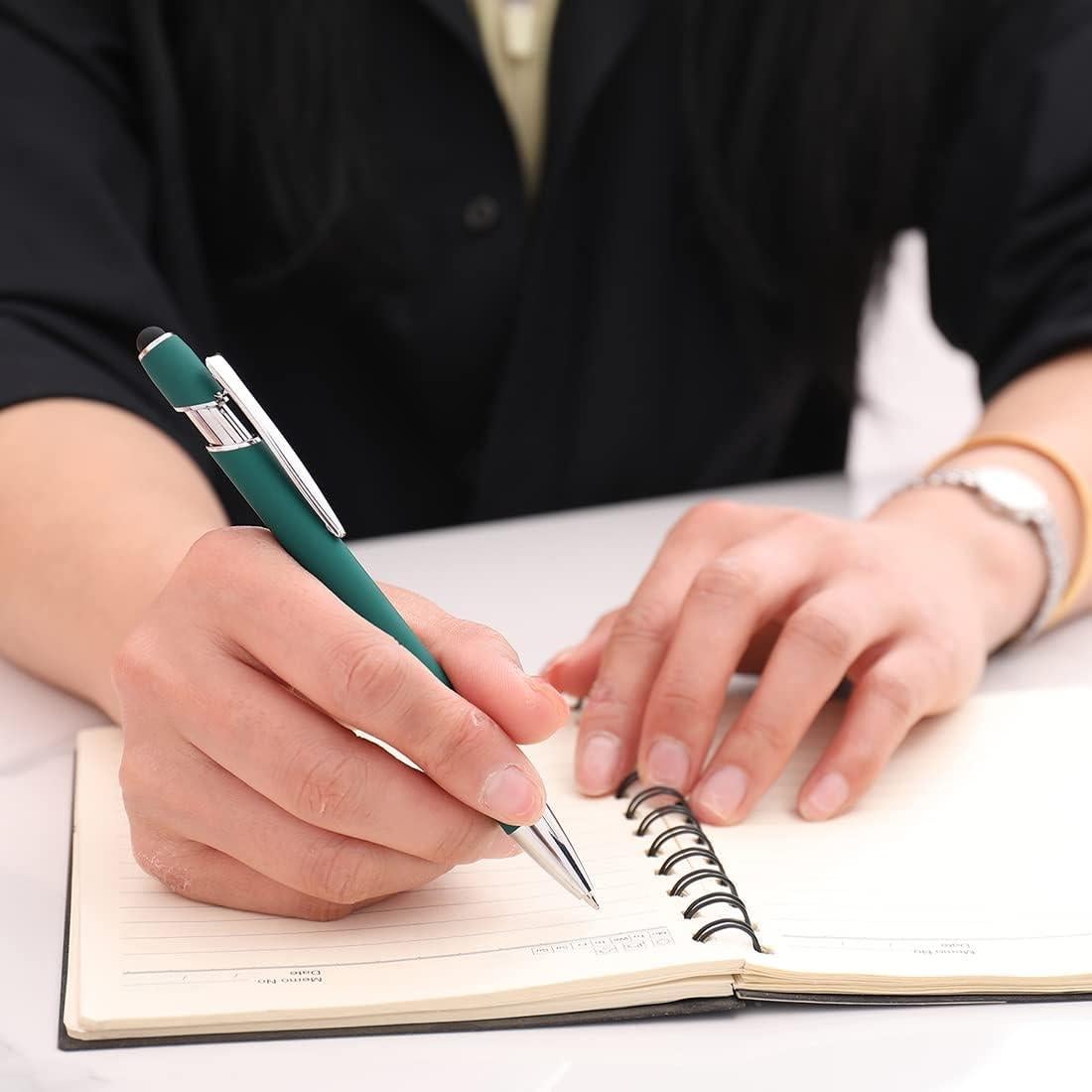 Bolígrafo Retráctil Oddmoal 2 en 1 con 20 Recargas Negras