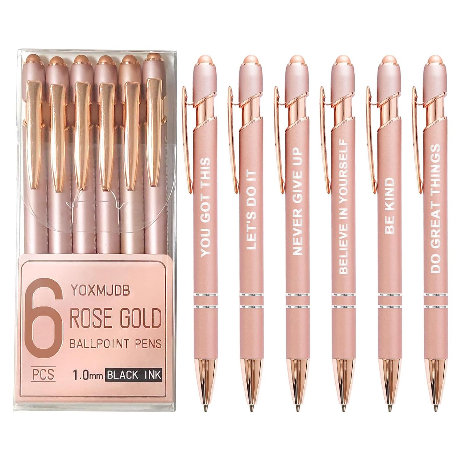 Bolígrafos Stylus YOXMJDB Rosa Oro 1.0mm Paquete de 6