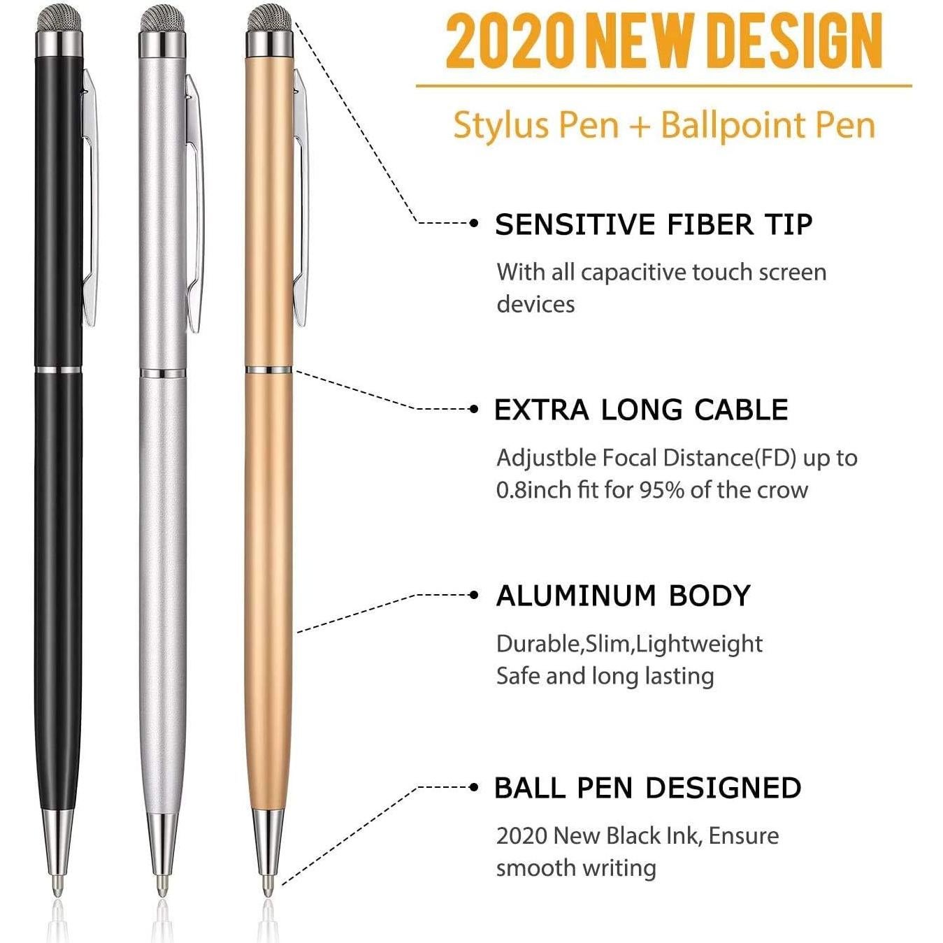 Bolígrafos Stylus Capacitivo Outus 12 Piezas 2 en 1 para Pantallas Táctiles