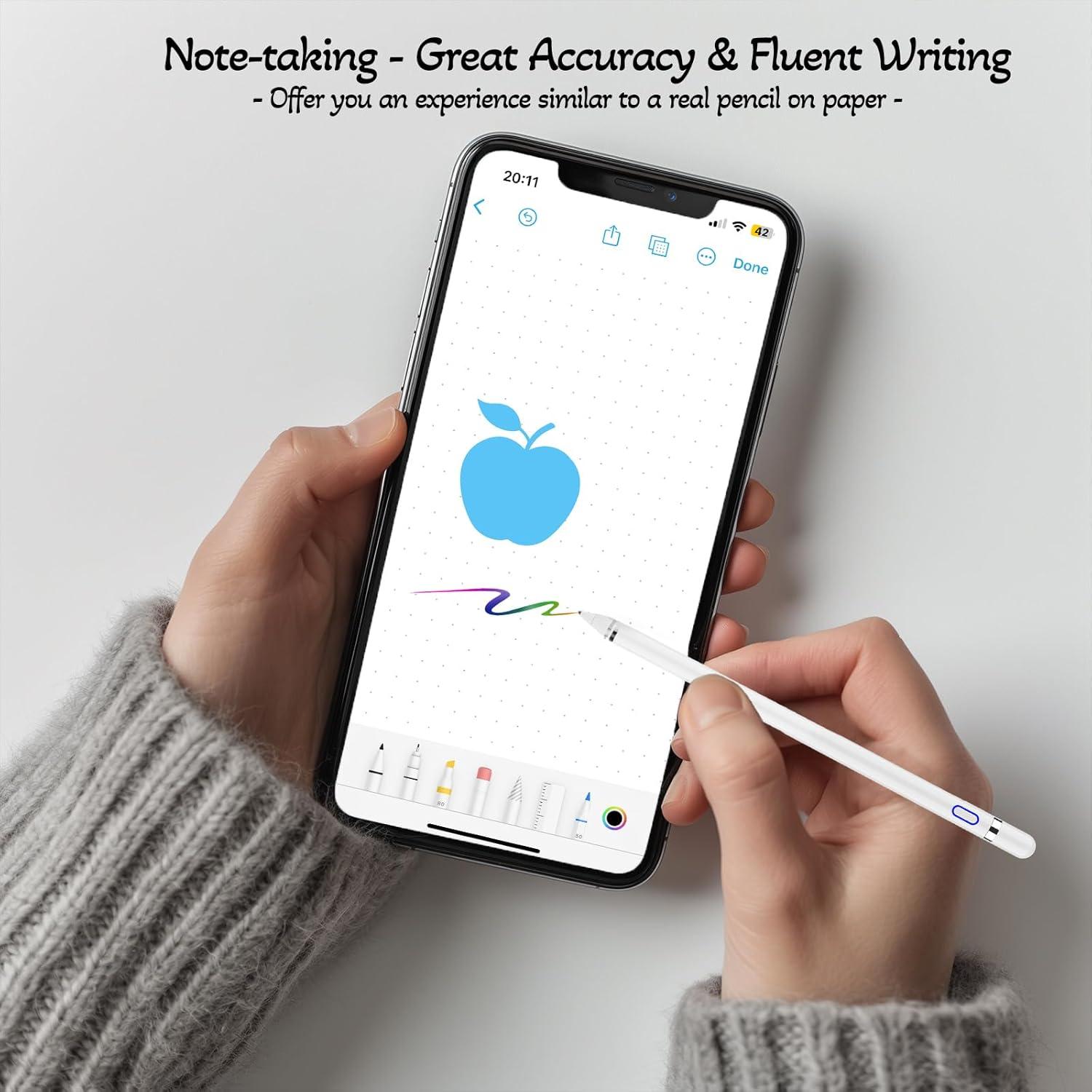 Lápiz Stylus WUHAI para iPhone 12-16, Punta Fina, Rechazo de Palma