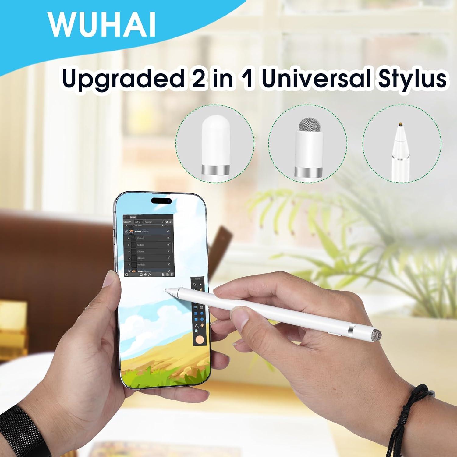 Lápiz Stylus WUHAI para iPhone 12-16, Punta Fina, Rechazo de Palma