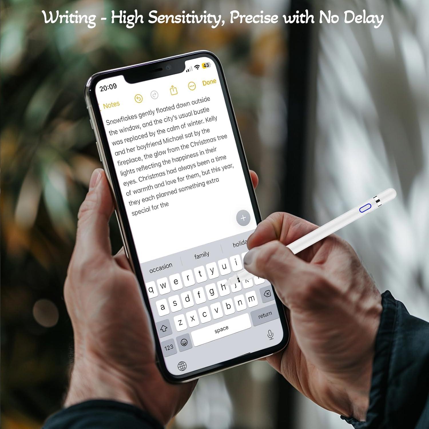 Lápiz Stylus WUHAI para iPhone 12-16, Punta Fina, Rechazo de Palma