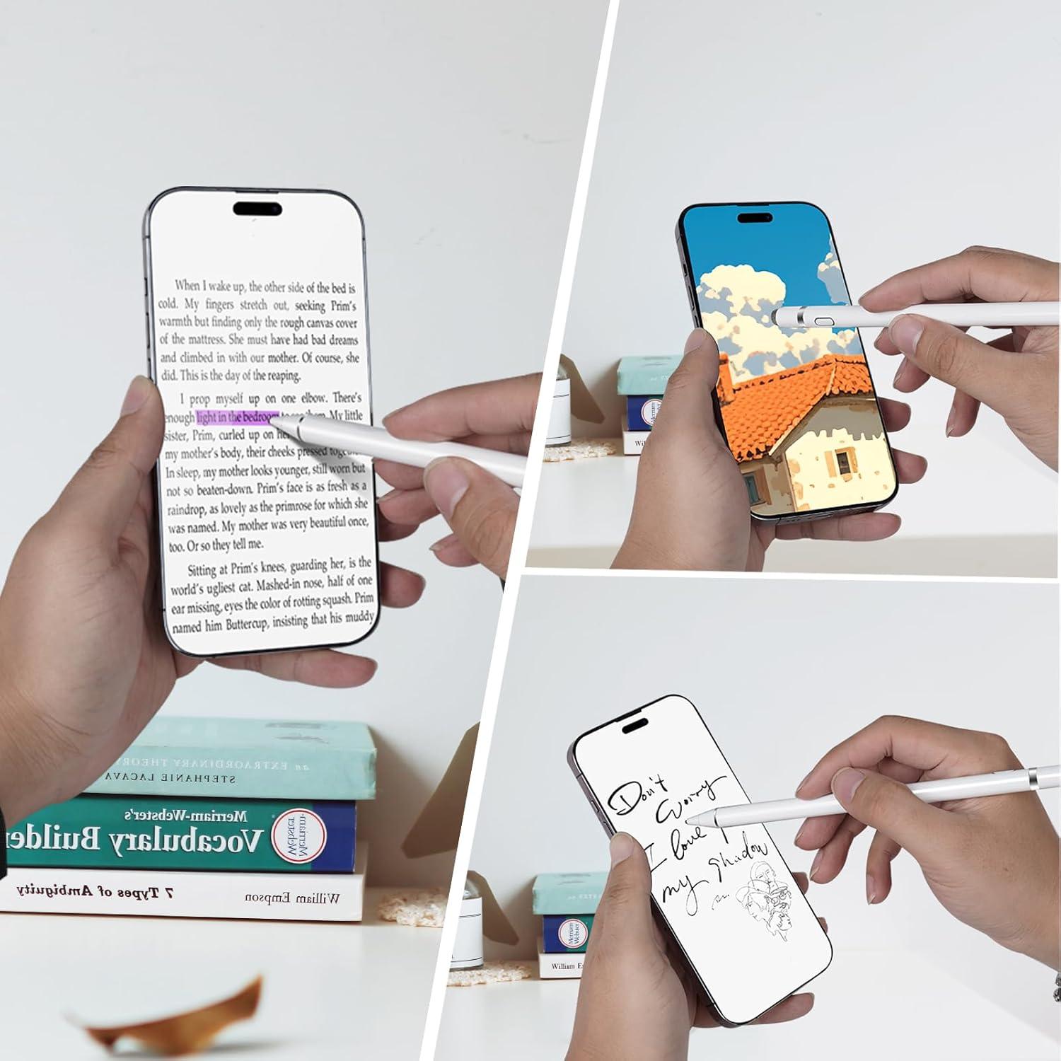 Lápiz Stylus WUHAI para iPhone 12-16, Punta Fina, Rechazo de Palma