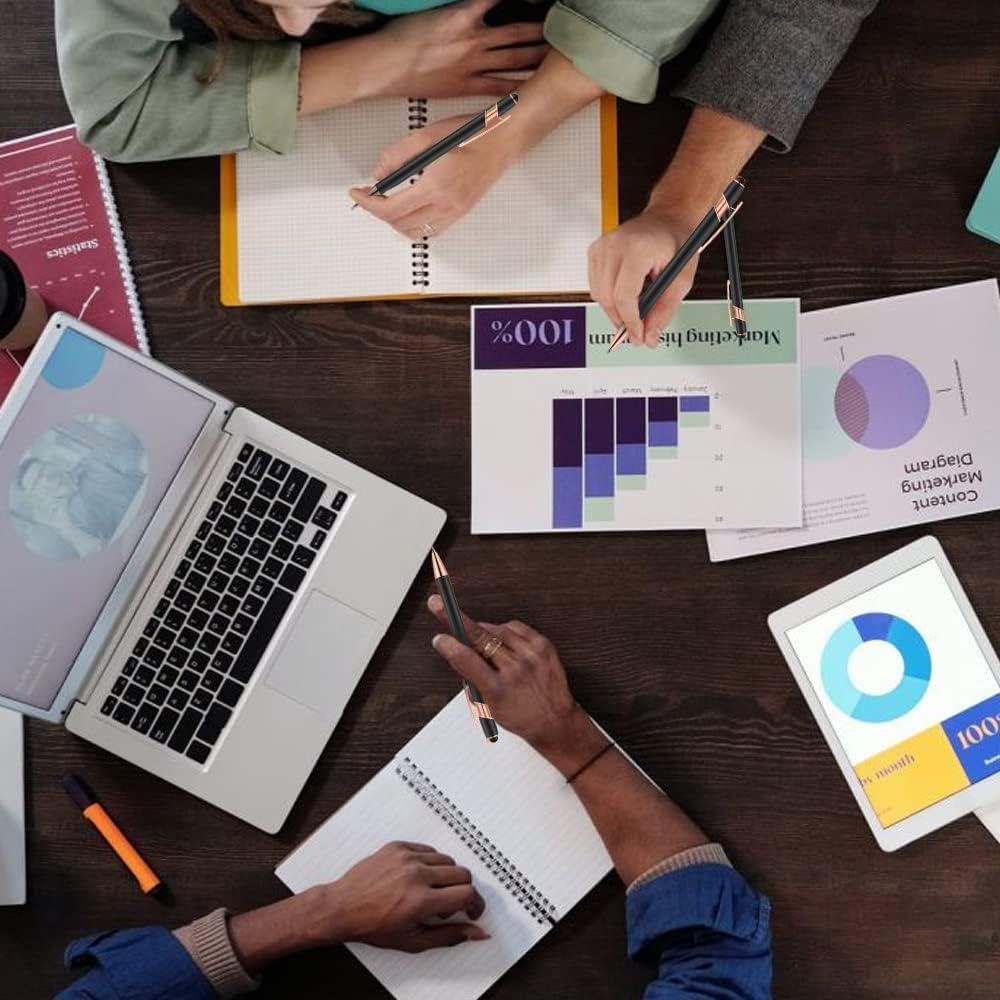 Bolígrafo Stylus 2 en 1 FIRCRE Oro Rosa y Negro 1.0 mm