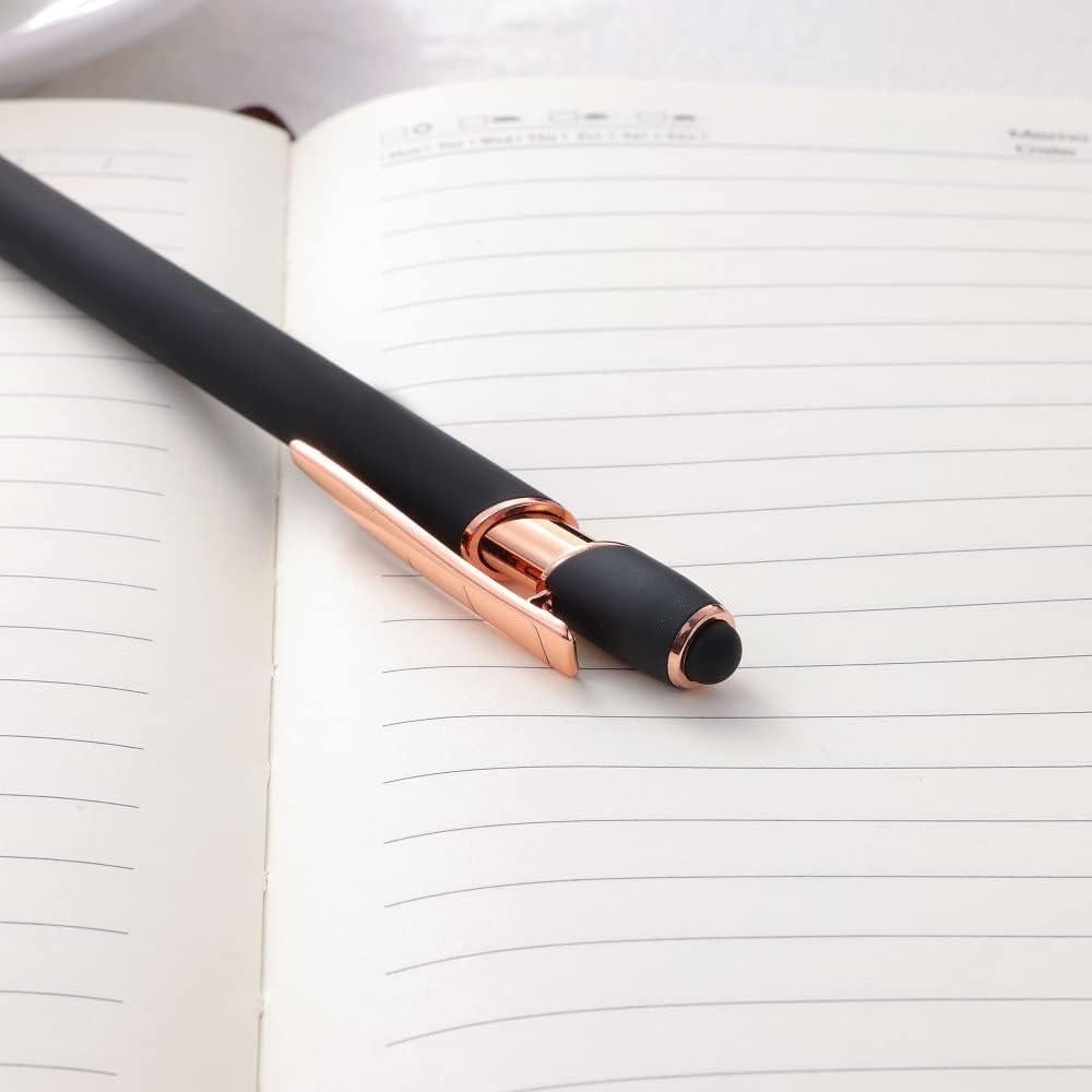 Bolígrafo Stylus 2 en 1 FIRCRE Oro Rosa y Negro 1.0 mm