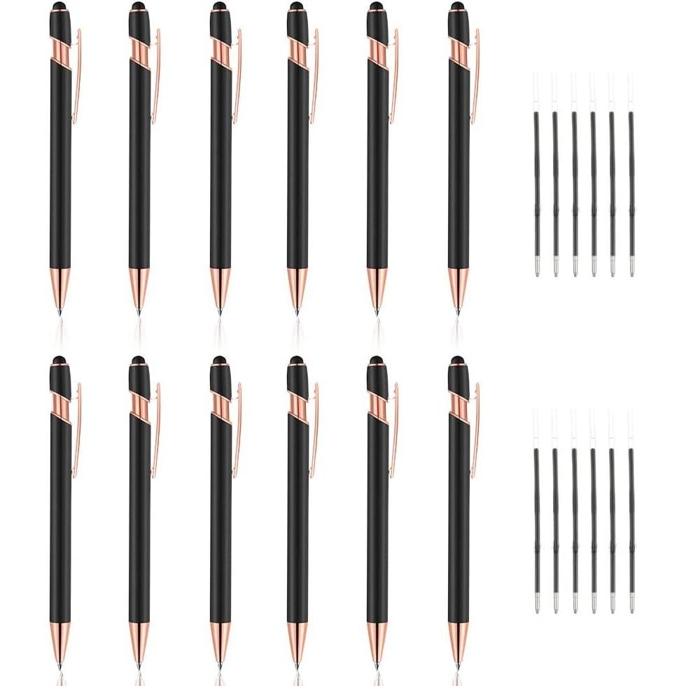Bolígrafo Stylus 2 en 1 FIRCRE Oro Rosa y Negro 1.0 mm