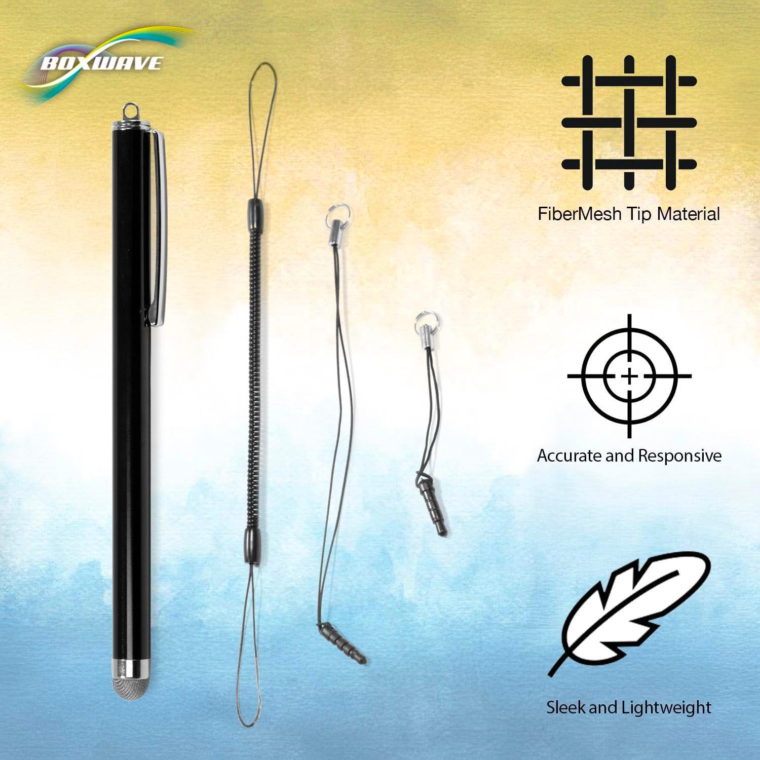 BoxWave Stylus Pen Compatible with Equinox Luxe 8500i - EverTouch Capacitive Stylus, Fiber Tip Capacitive Stylus Pen - Jet Black
