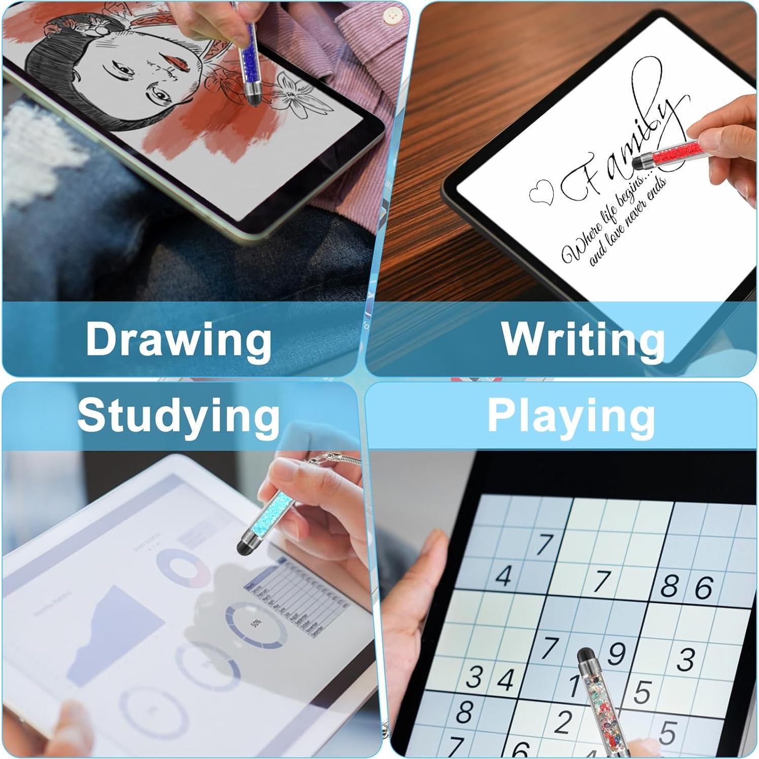 10 Lápices Stylus JIEYAO para Pantallas Táctiles - Colores Variados