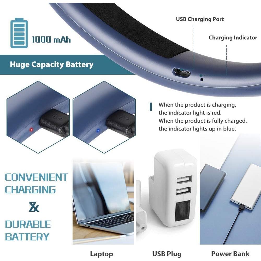 Luz de Lectura Recargable para Cuello CQP-DZ-006 3 Brillos Azul